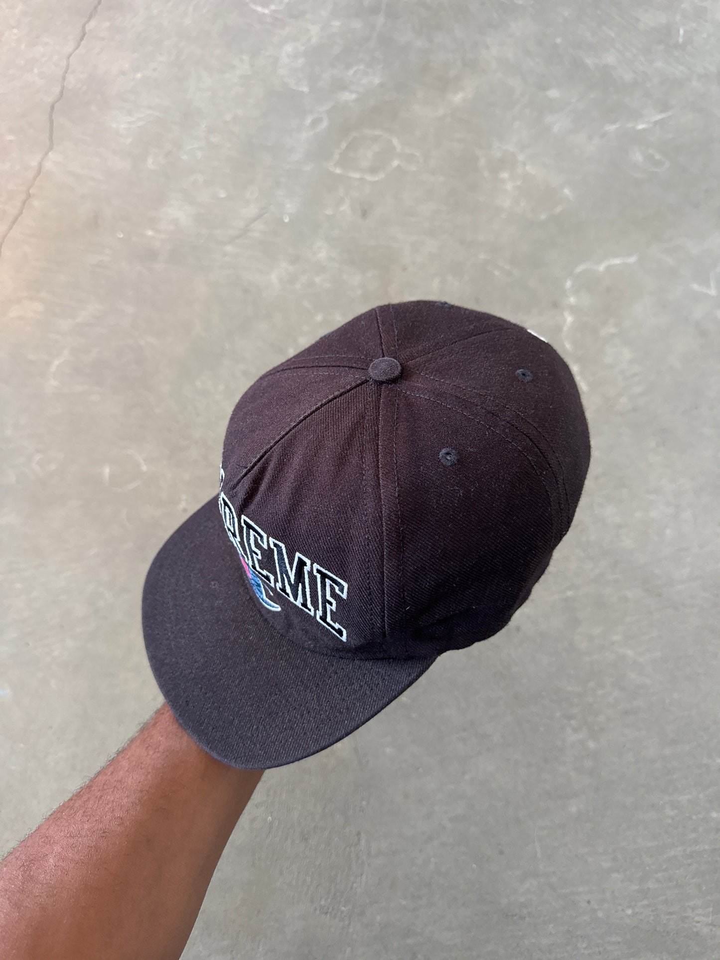 Supreme x Champion Logo Embroidered 5-Panel Black Hat