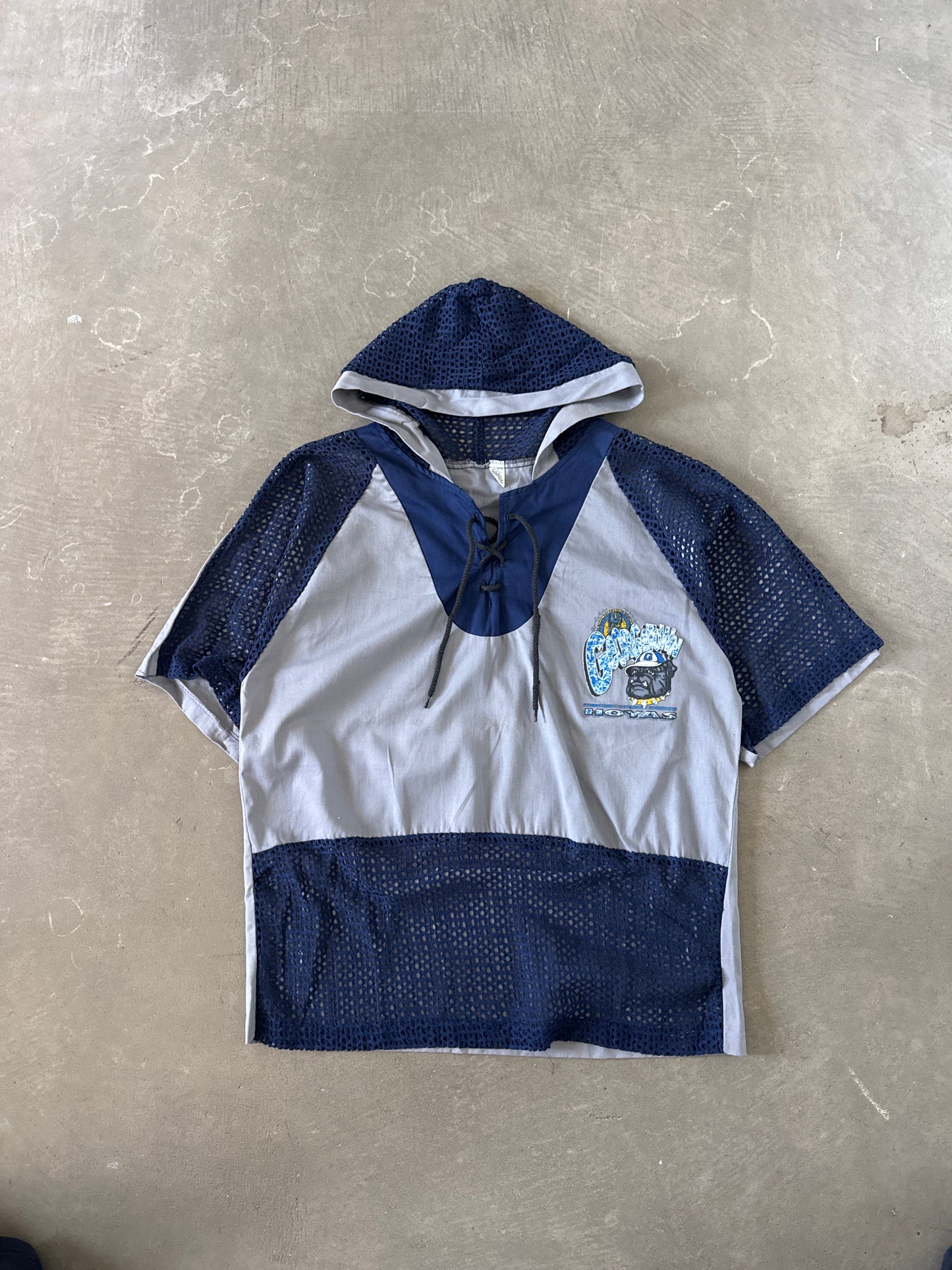 Vintage 90s Georgetown University Hoyas Hooded Tee Shorts Set