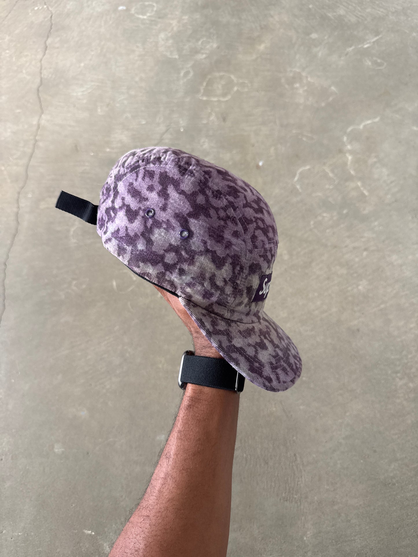 Supreme Liberty Fabric Purple Leopard Print Camp Cap