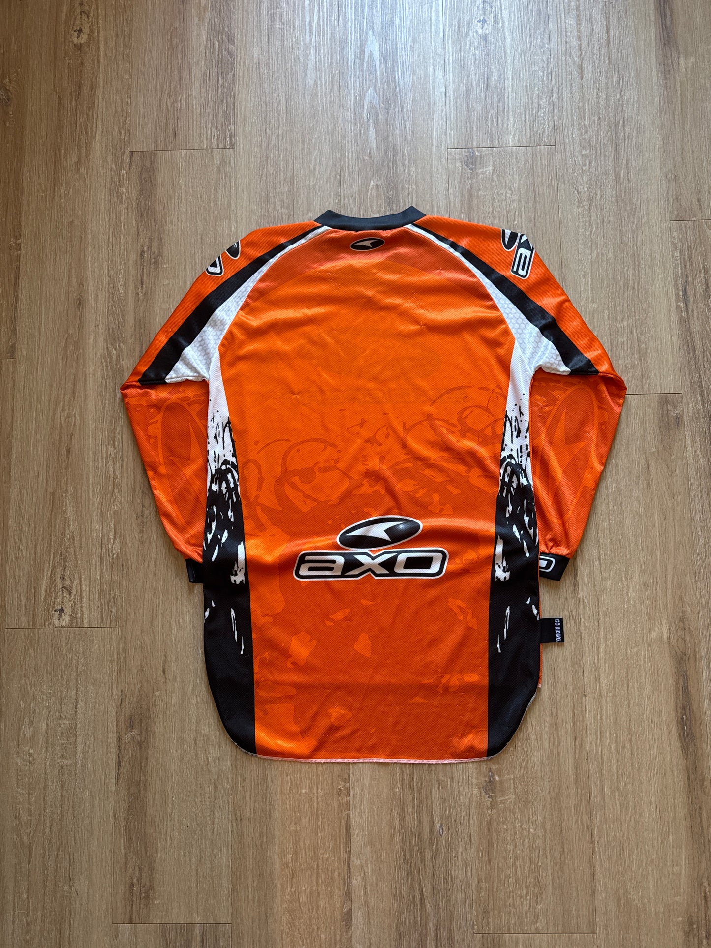 Vintage Y2K Distressed AXO Sport Orange Motocross Jersey