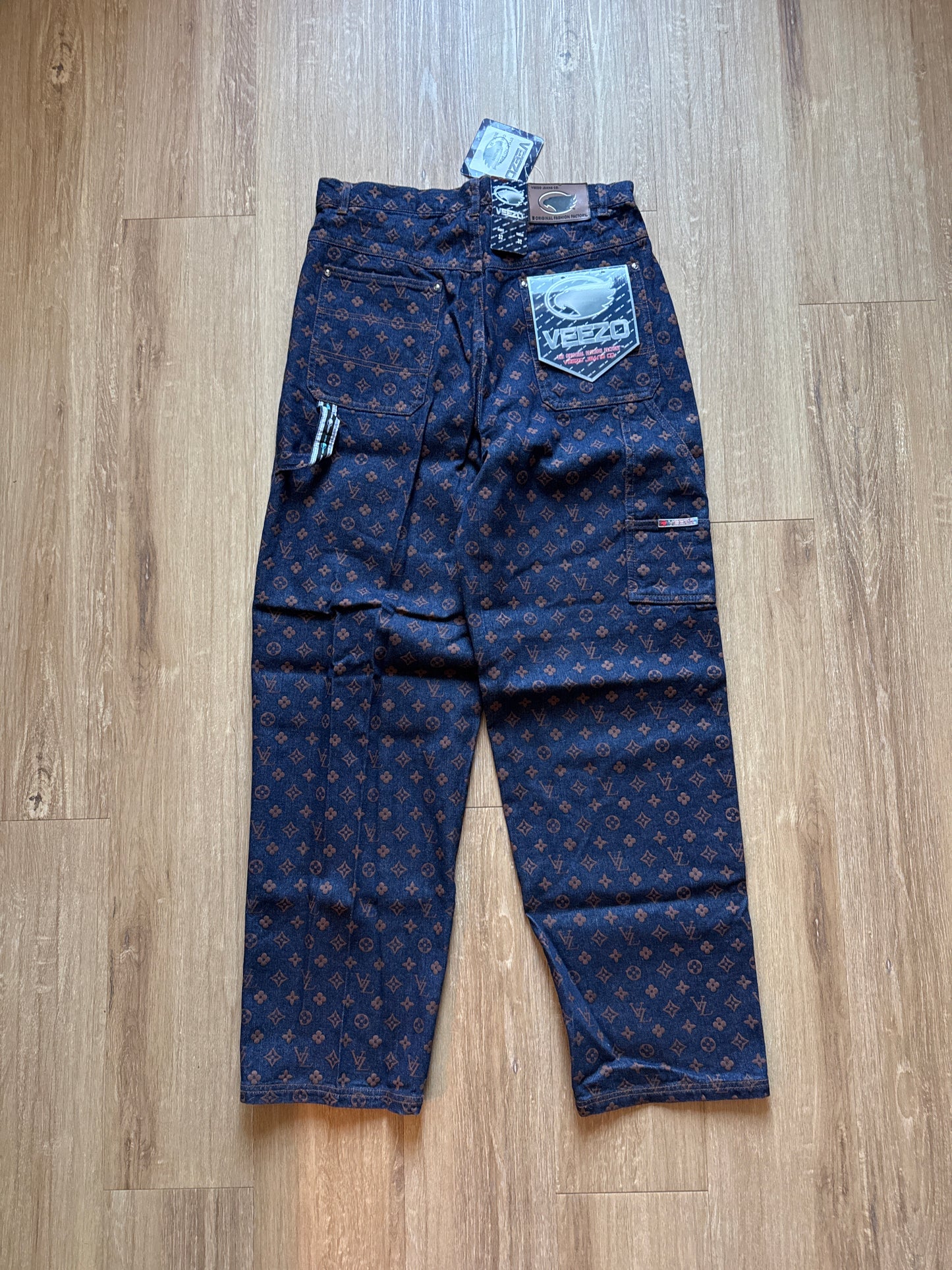 Vintage 90s Veezo Wear Monogram Designer Denim Jeans