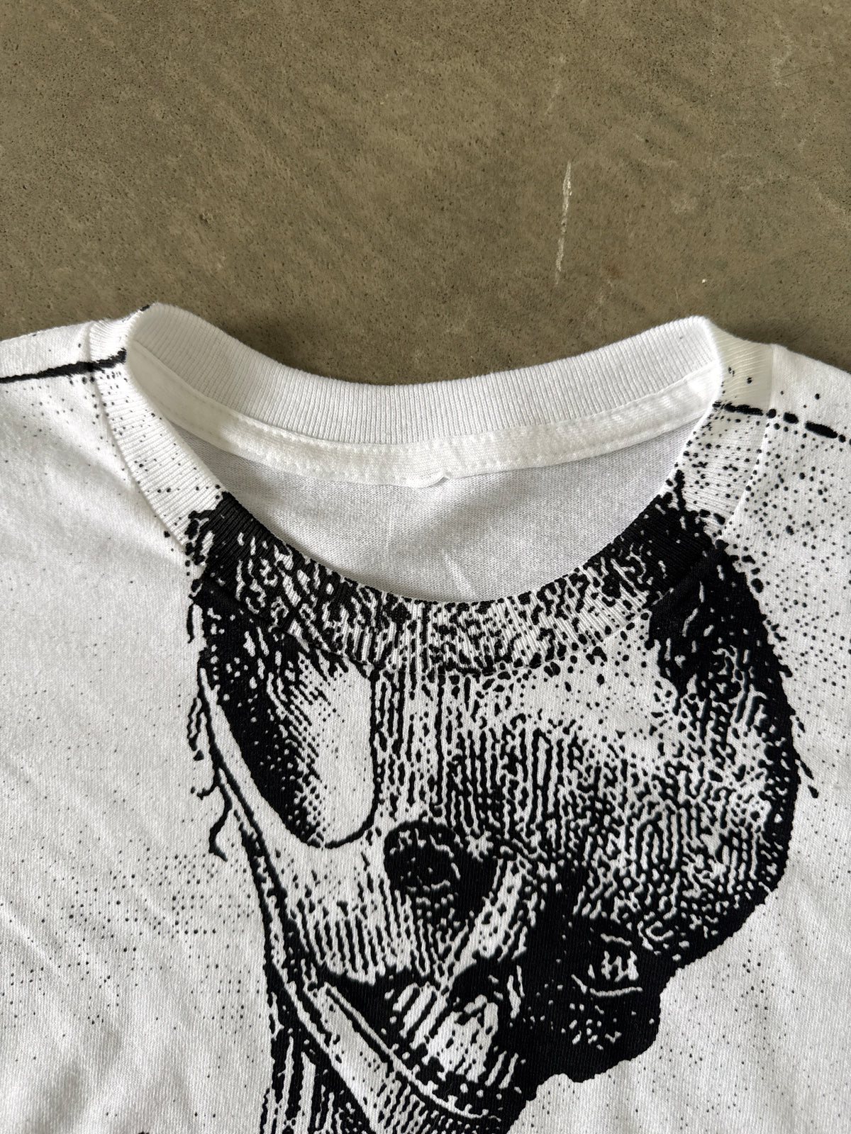 Vintage Rotten Allegory of Death Uncharred Skeleton AOP Tee