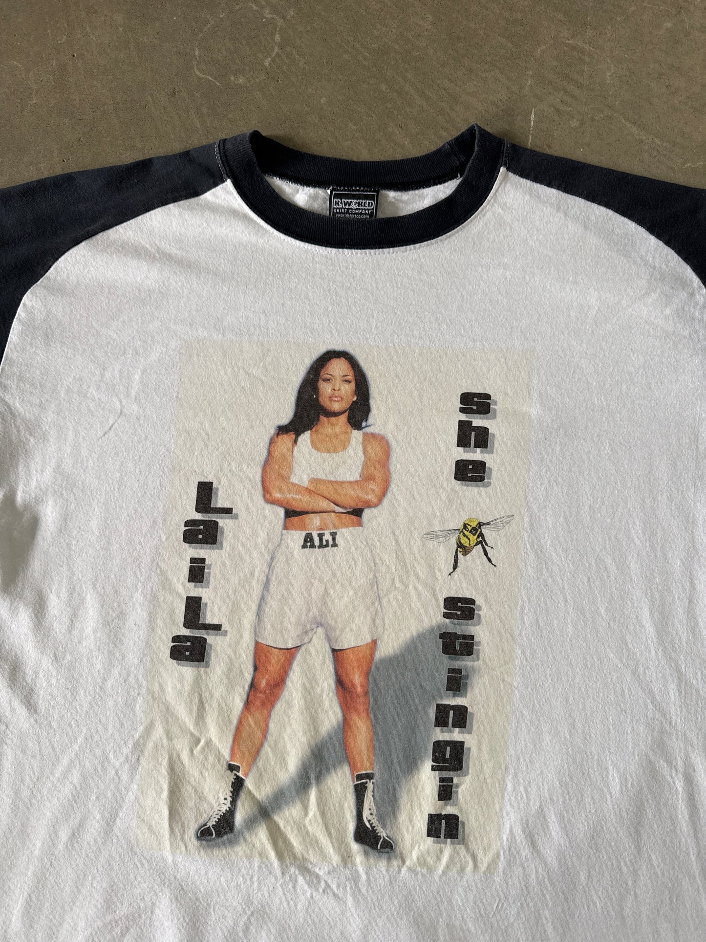 Y2K Laila Ali She Bee Stingin Boxing Muhammad Ali Raglan Tee