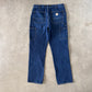 Carhartt Relaxed Fit Dark Washed Denim Double Knee Pants