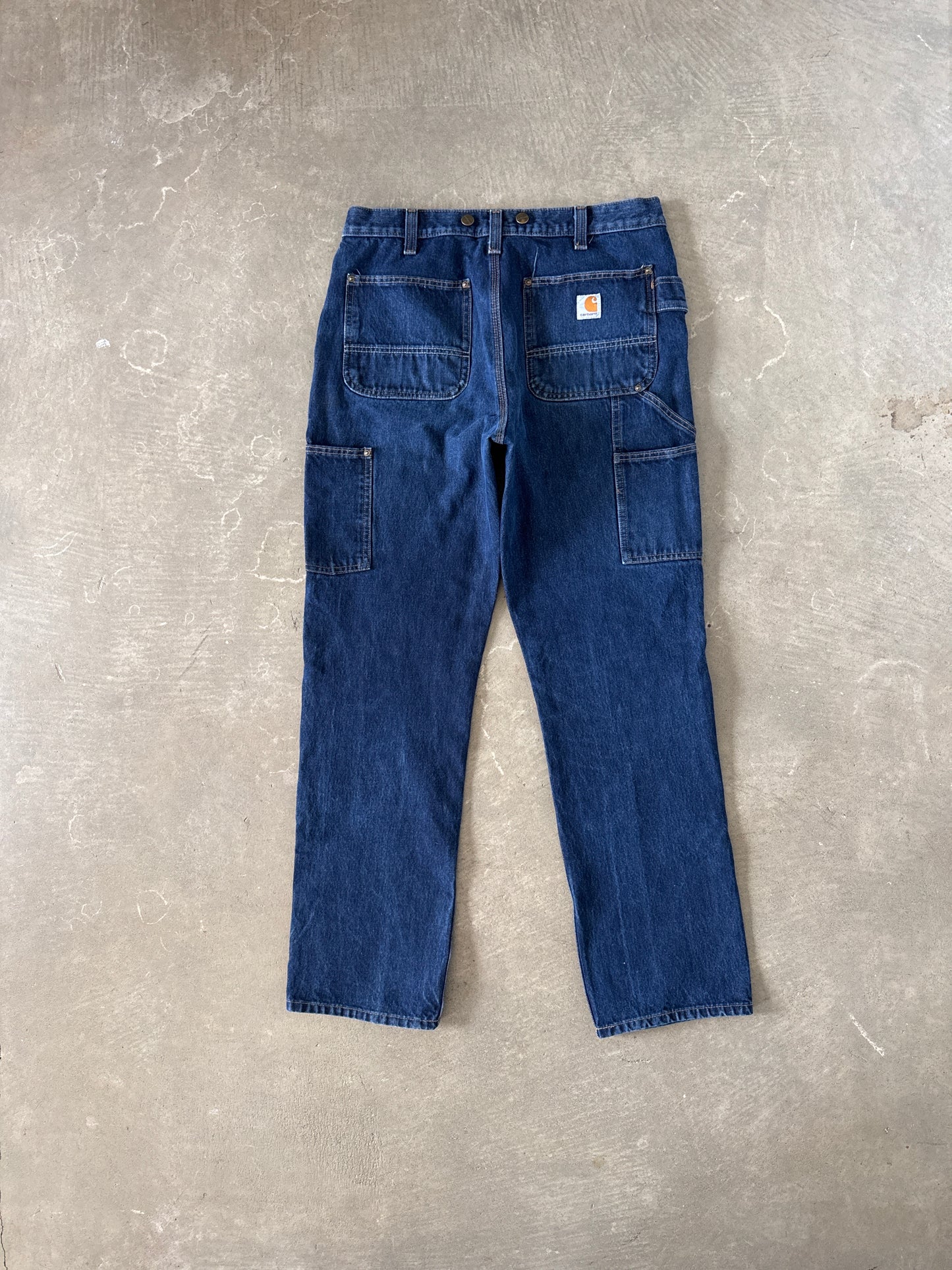 Carhartt Relaxed Fit Dark Washed Denim Double Knee Pants