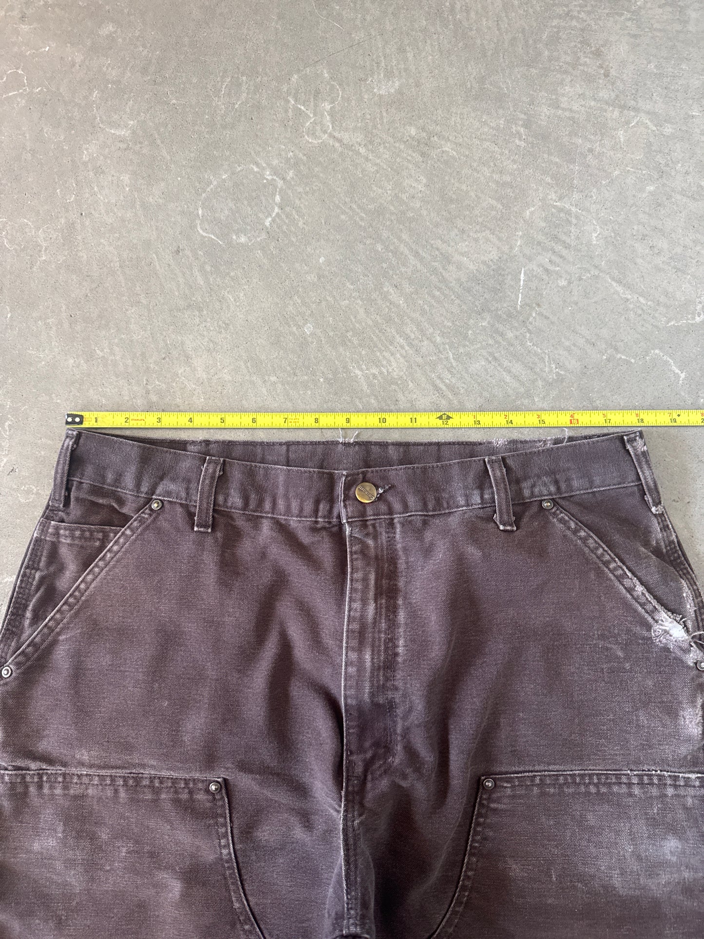 Vintage Carhartt Distressed Faded Brown Double Knee Cut Off Shorts