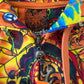 Vintage Y2K Ablanche Skull Artistry All Over Print Hooded Zip Up