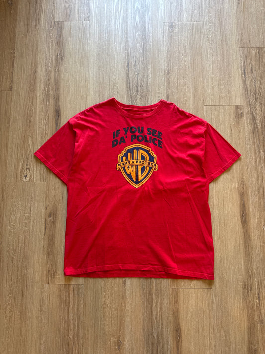 Vintage If You See Da Police Warn A Brother Warner Brothers Parody Tee