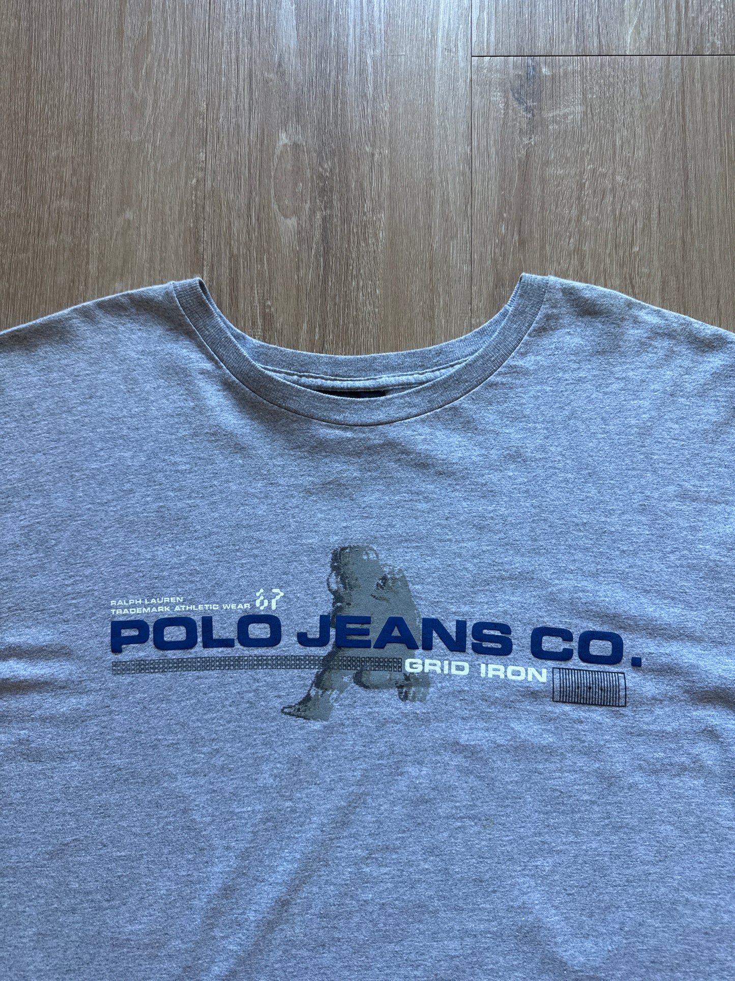 Vintage Ralph Lauren Polo Jeans Co. Grid Iron Ironology Long Sleeve Tee