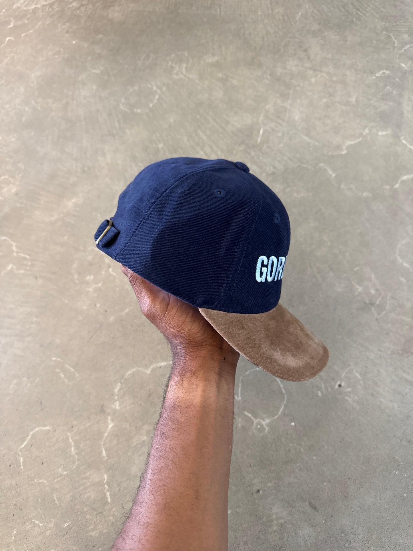 Vintage GORE-TEX Spell Out Suede Strapback Hat