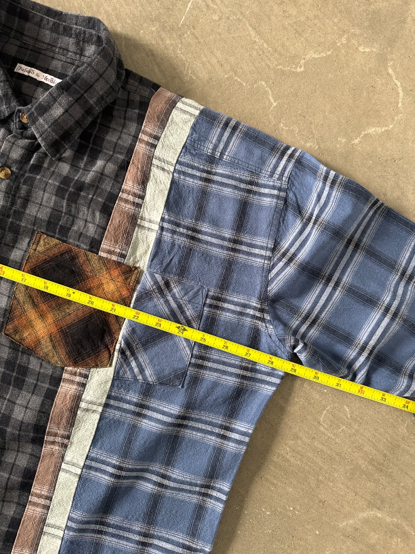 Needles Rebuild By Needles 7 Cut Reworked Flannel Button Up Shirt
