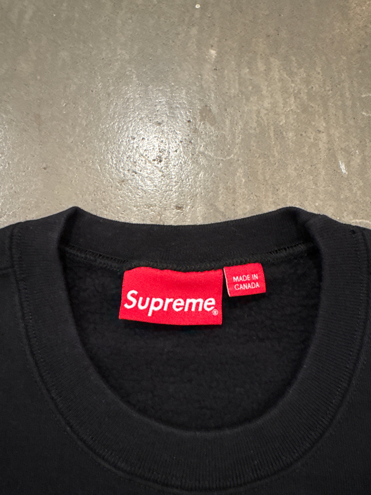 Supreme Cutout Logo Black Crewneck (SS20)