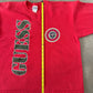 Vintage 1989 Guess USA Goes First Class Cropped Sweatshirt