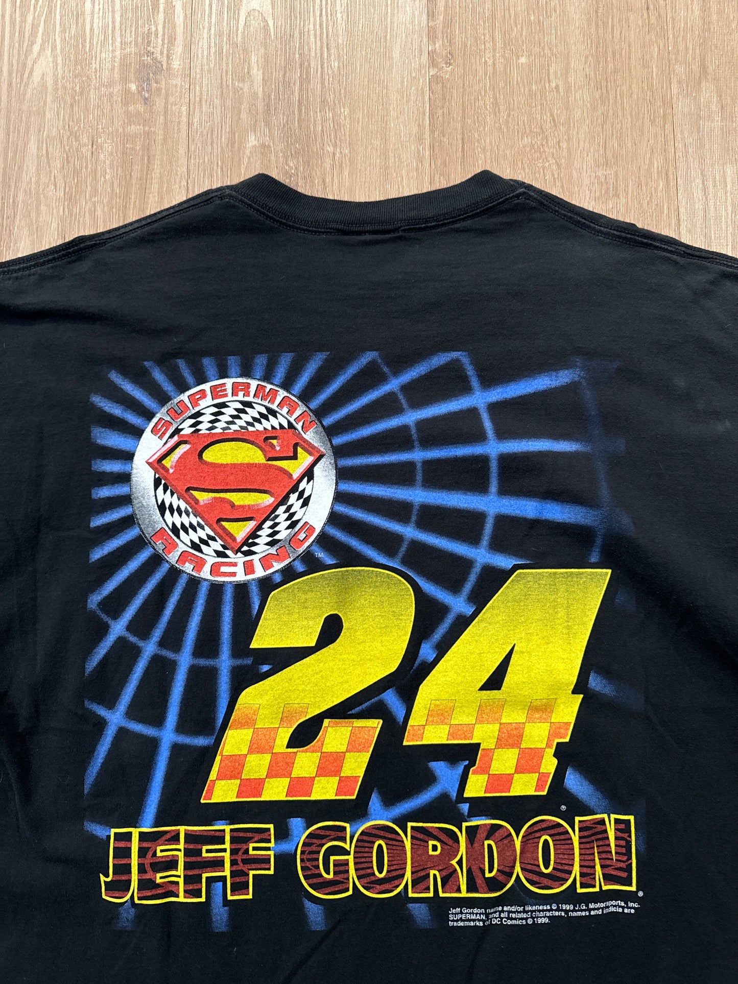 Vintage 1999 Nascar Jeff Gordon Superman A Galaxy Saved Tee