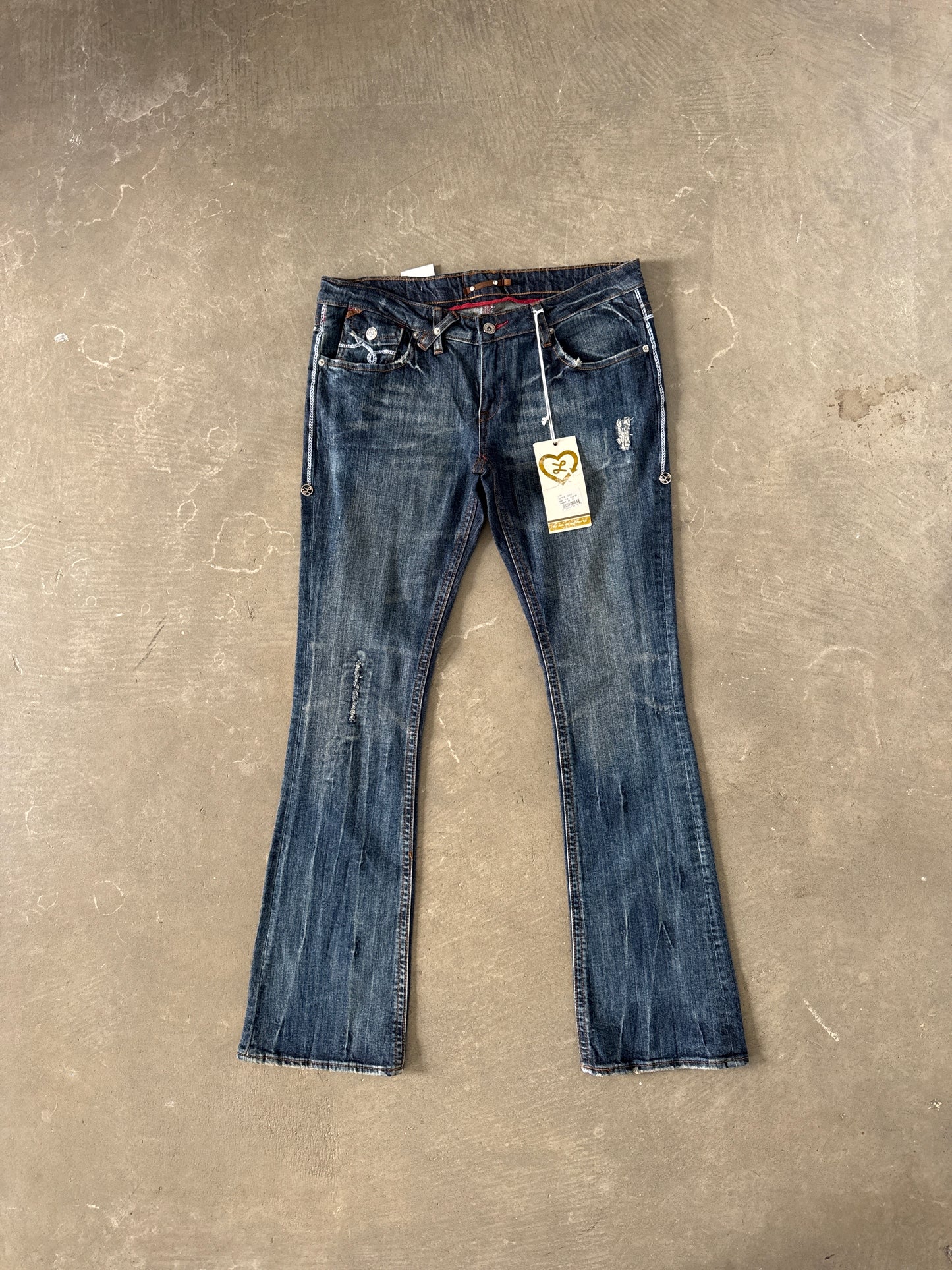 Vintage Y2K Women’s LRG Luxirie Ghost Rider Boot Cut Denim Jeans