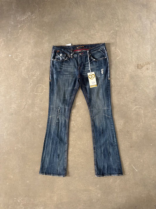 Vintage Y2K Women’s LRG Luxirie Ghost Rider Boot Cut Denim Jeans