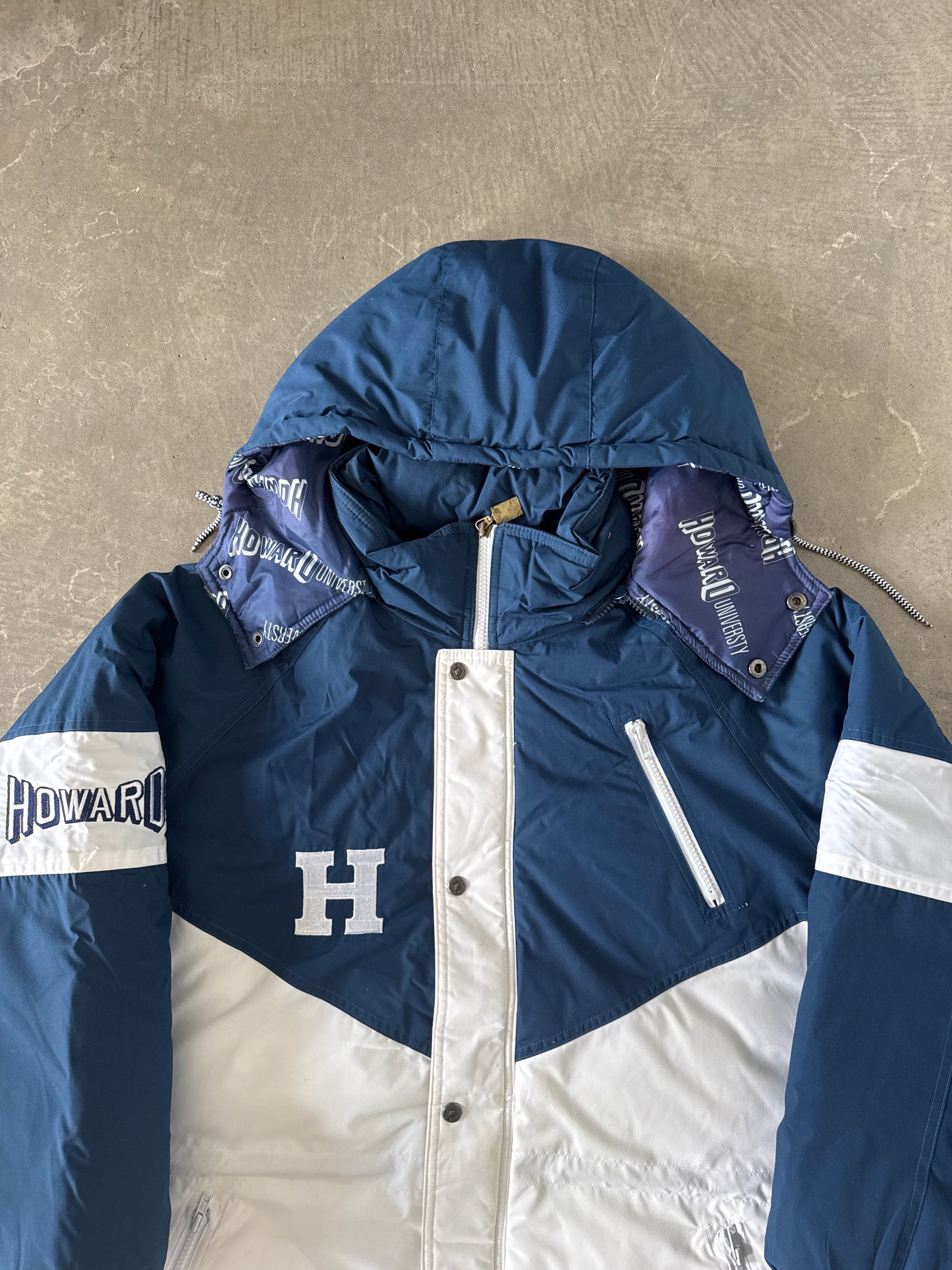 Vintage 90s Howard University Bison Long Puffer Jacket