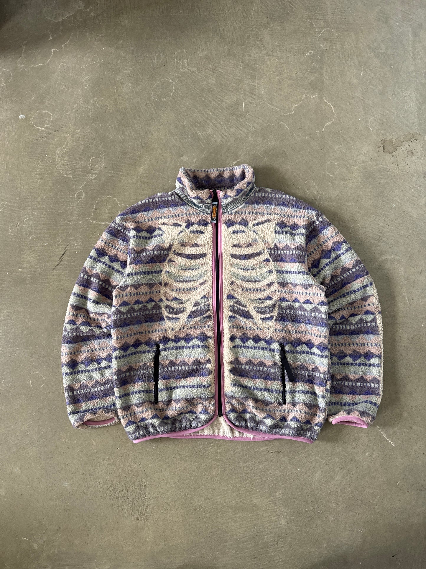 Kapital Ashland Stripe & Bone Fleece Zip Blouson Jacket