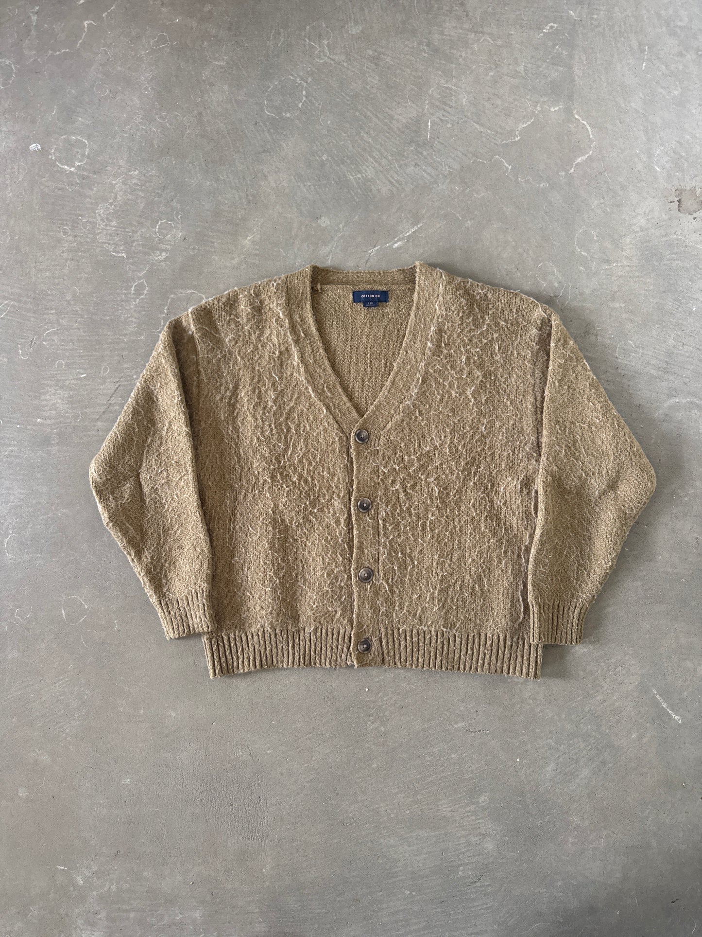 Cotton On Fuzzy Wheat Knit Cardigan