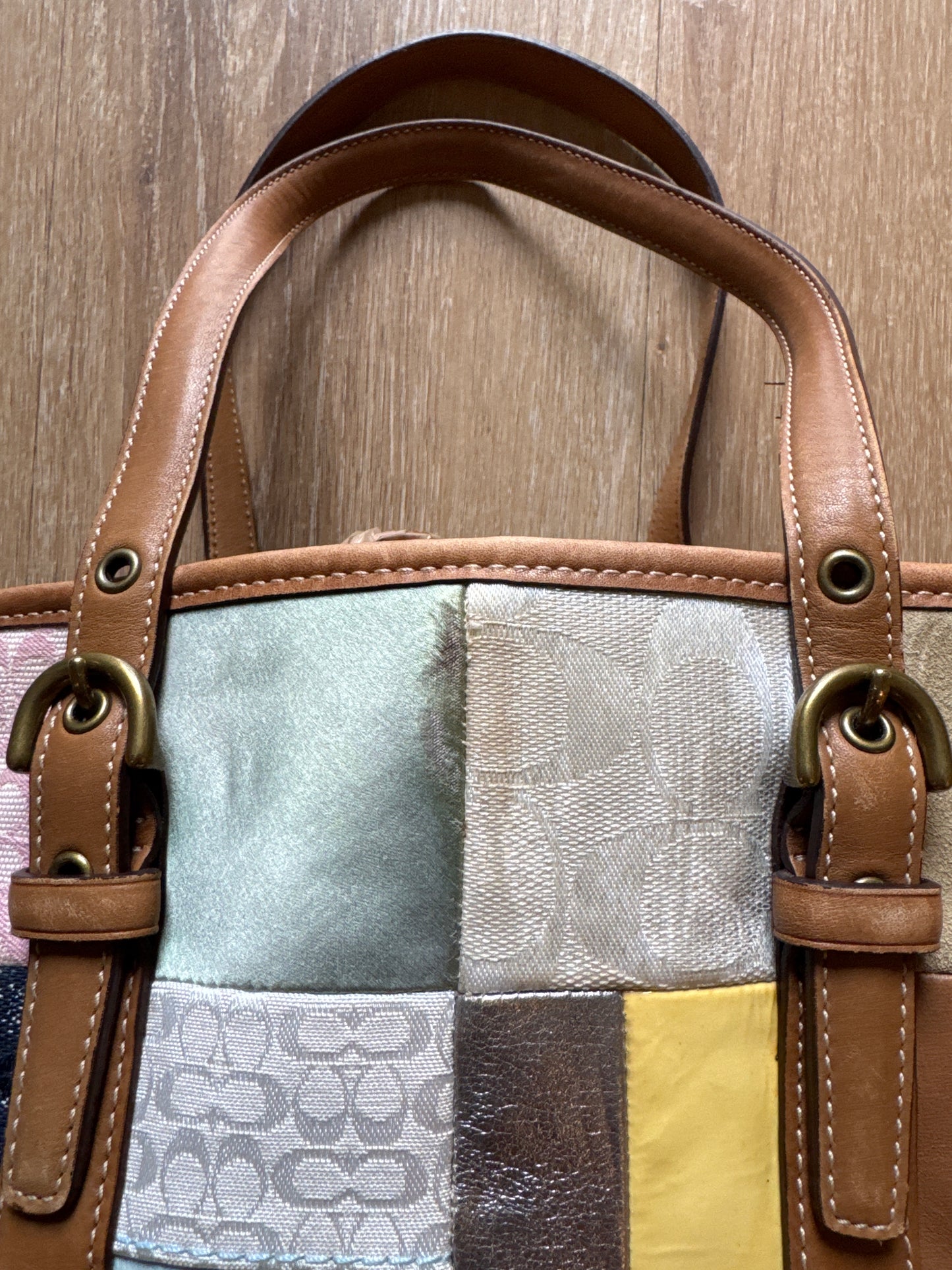 Coach Signature Sufflette Leather Handbag Tote Purse
