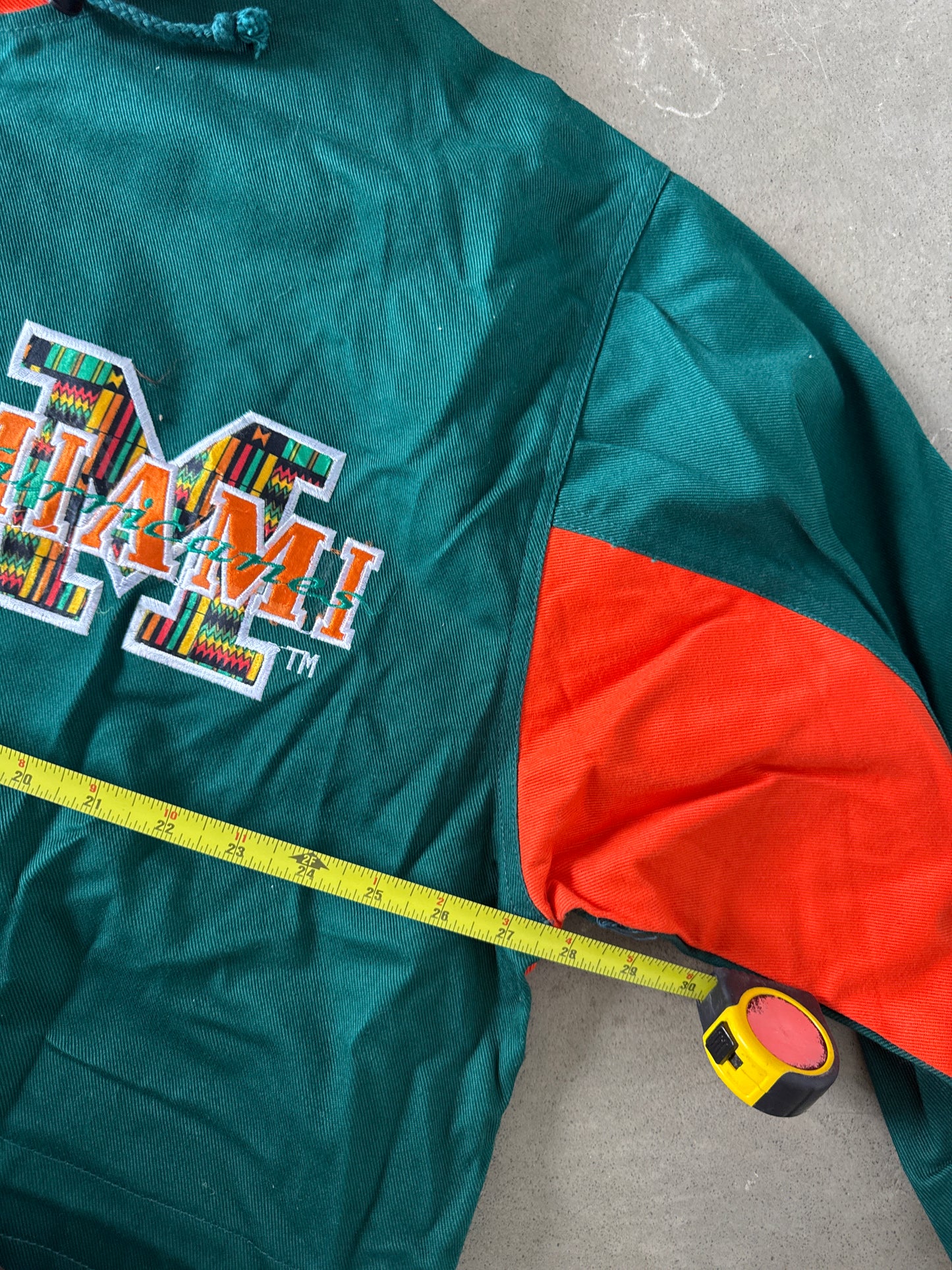 Vintage 90s University Of Miami Hurricanes Long Parka Stadium Coat Jacket