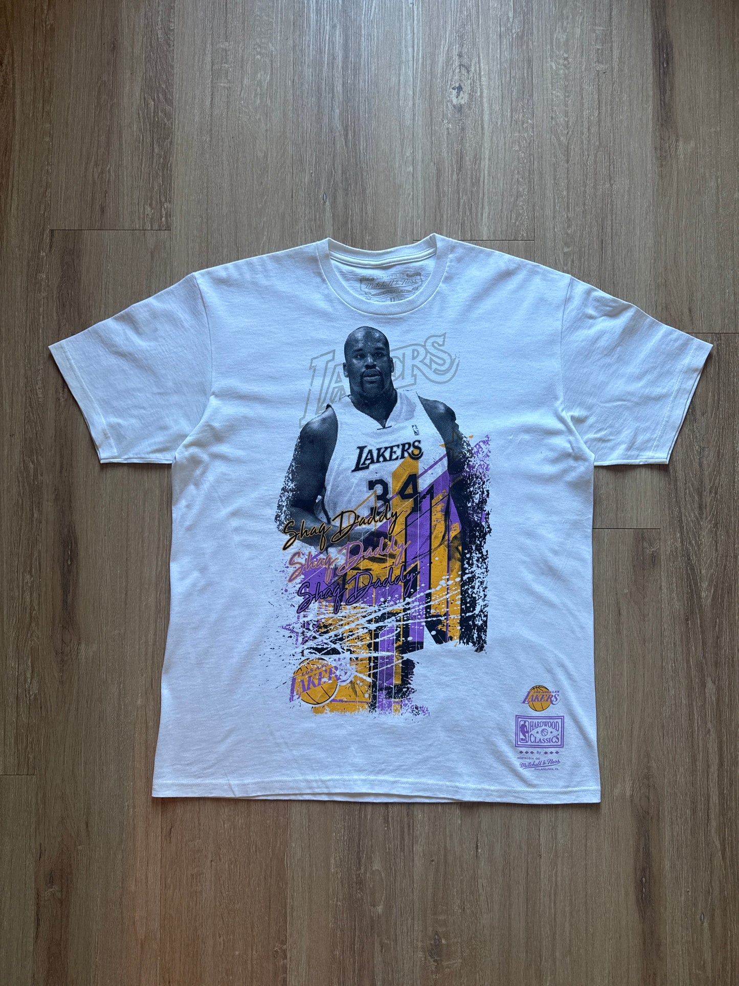 Mitchell & Ness Hardwood Classics Shaquille O'Neal Los Angeles Lakers Player Burst Tee