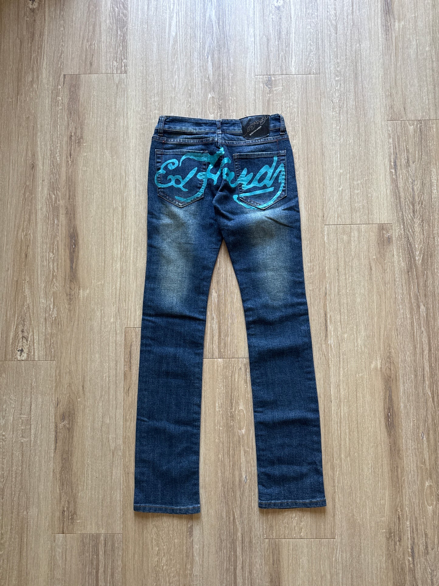 Y2K Ed Hardy Women’s Skulls Skeleton Rose Denim Jeans