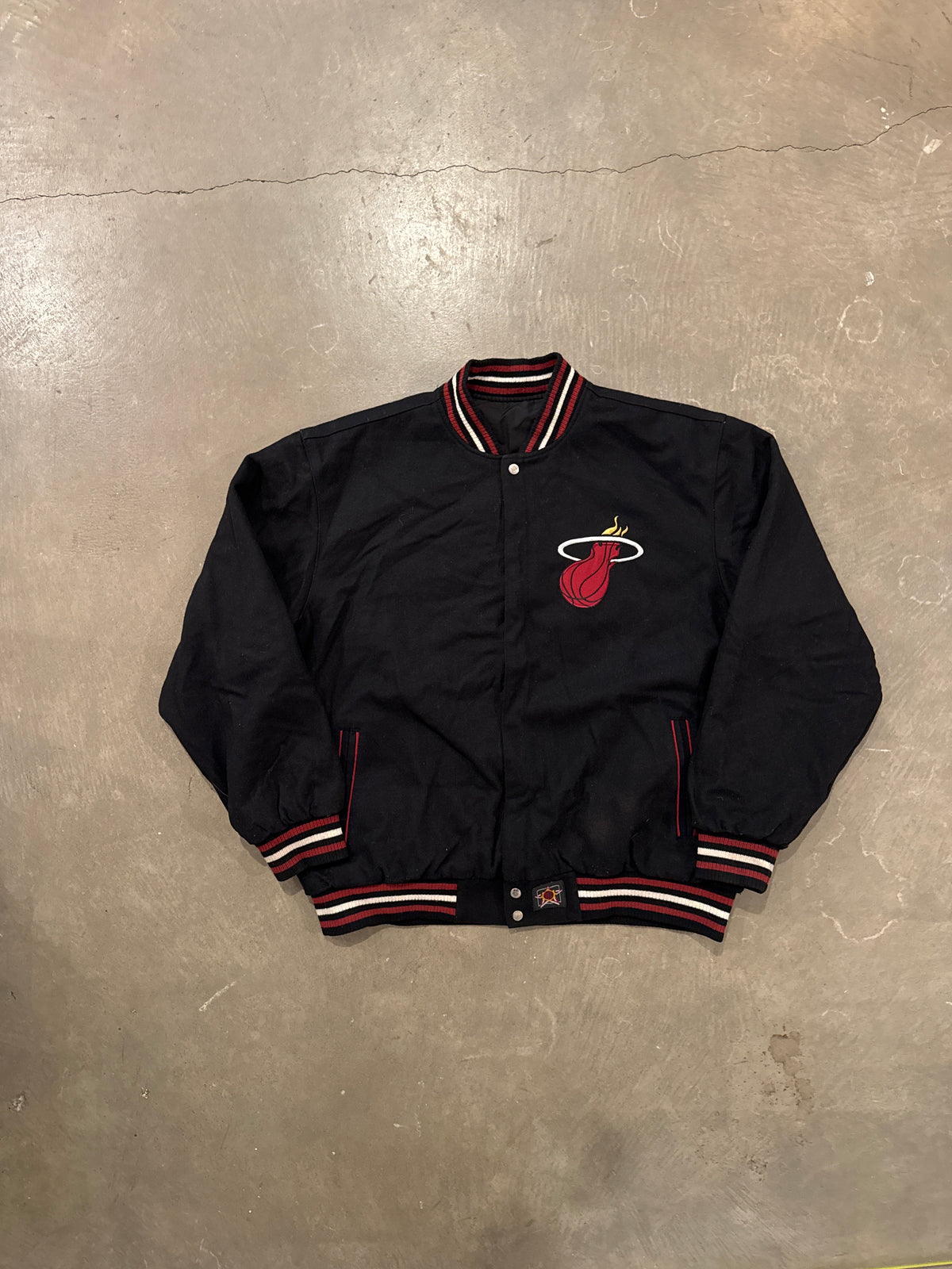 Y2K Jeff Hamilton Design Reversible Miami Heat Varsity Style Jacket