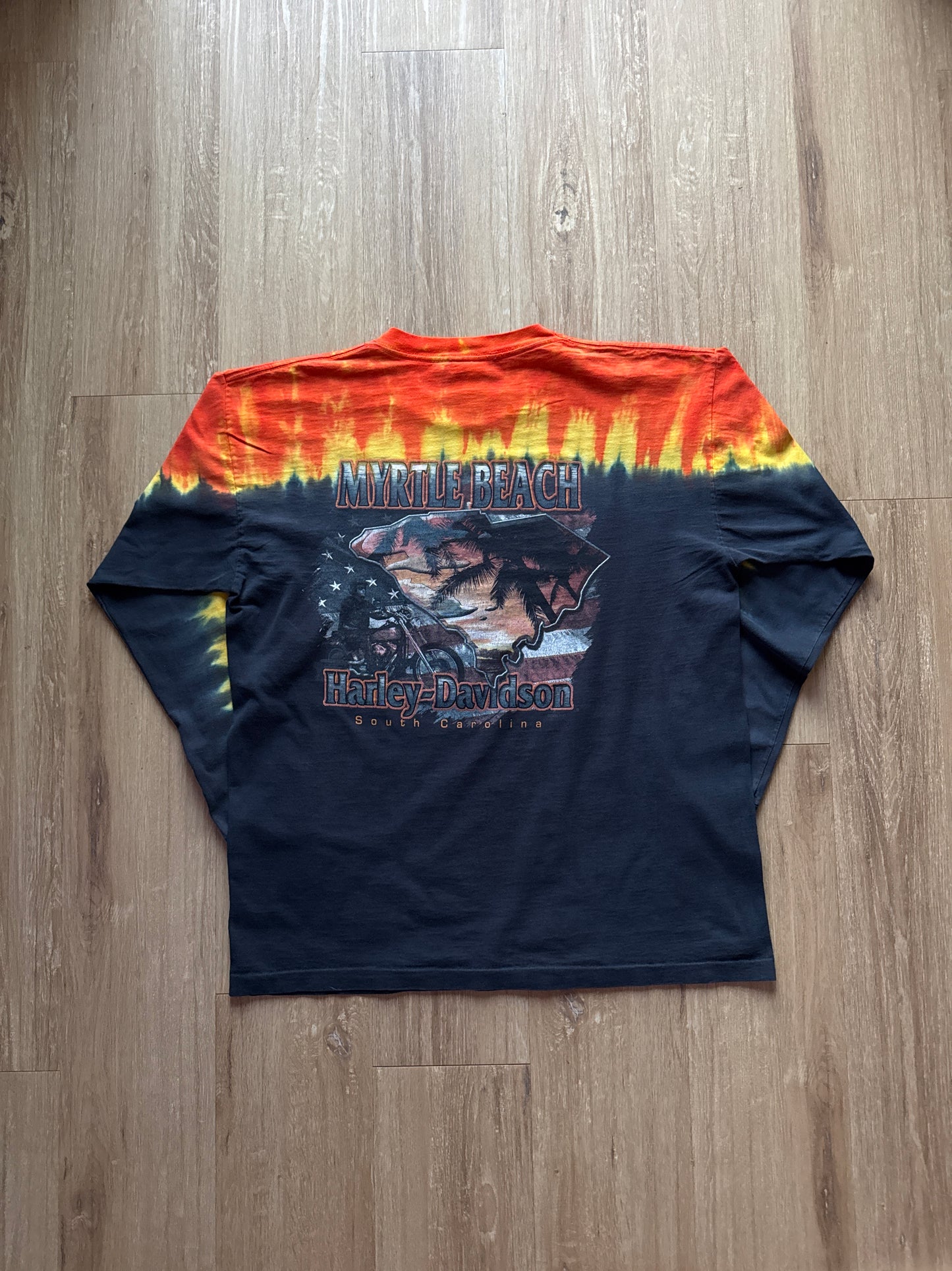 Vintage Harley Davidson Tie Dye Myrtle Beach Long Sleeve