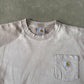 Vintage 90s Carhartt Sun Faded Tan Logo Pocket Tee