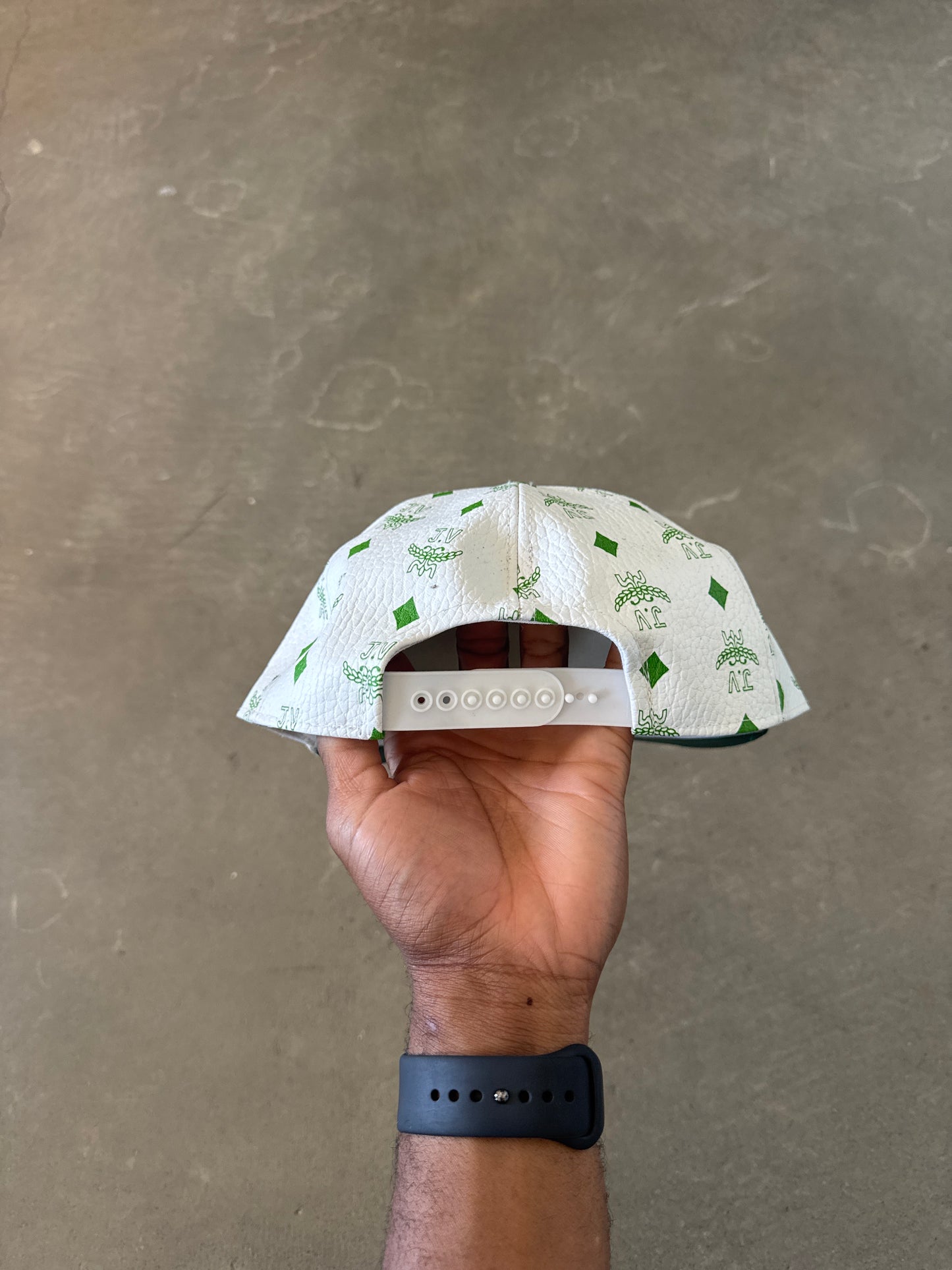 Vintage J.V Monogram Leather Snapback Hat