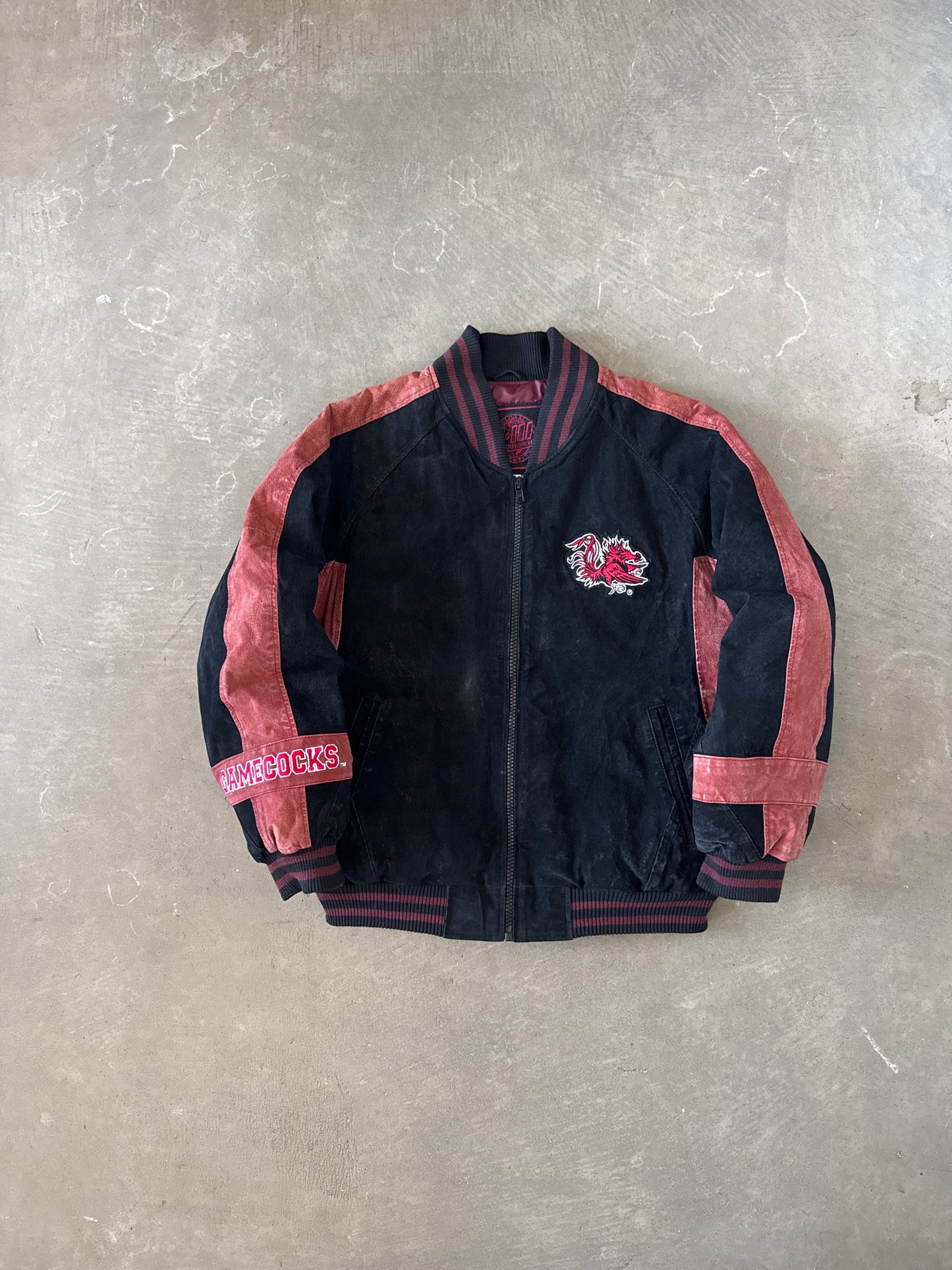 Vintage 90s University Of South Carolina Gamecocks Suede Leather Varsity Jacket