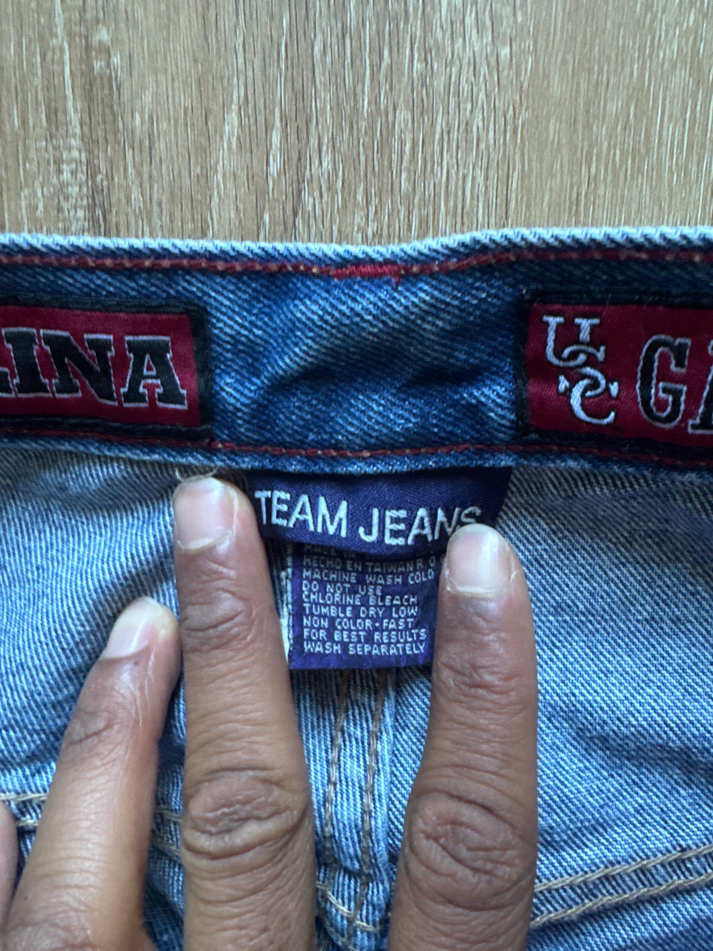 Vintage 90s Team Jeans University Of South Carolina Gamecocks Blue Denim Jeans