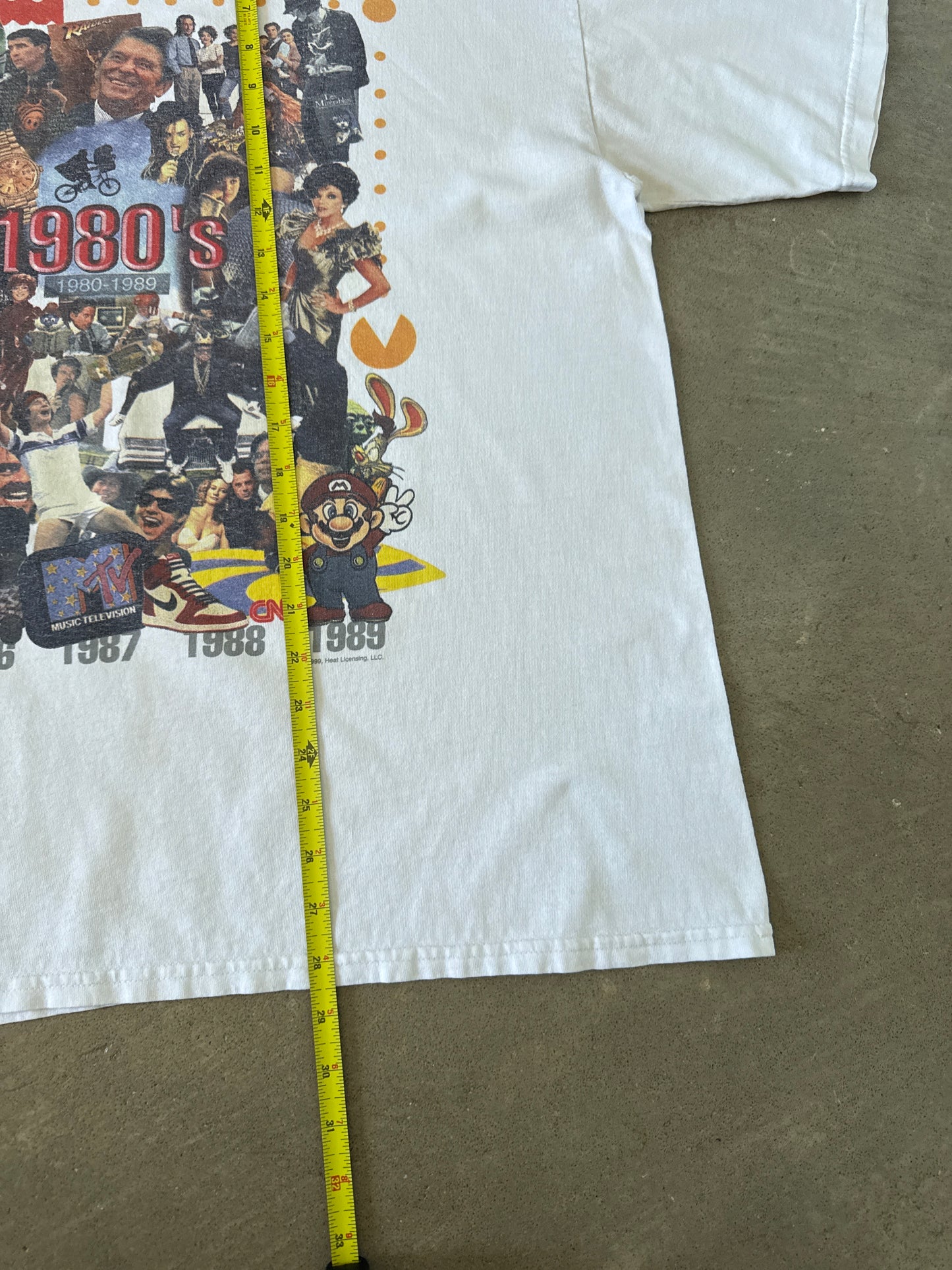 Vintage 1999 Nostalgia Collage 1980 - 1989 Decade Tee