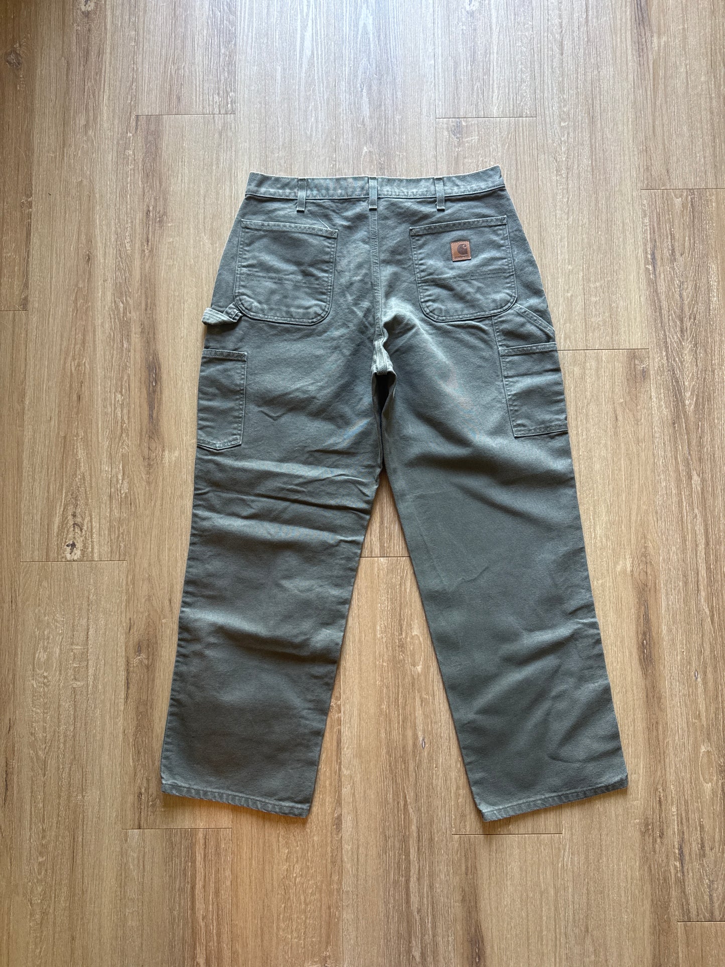 Carhartt Olive Green Loose Original Fit Carpenter Pants