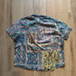 Vintage Polo Ralph Lauren Floral Psychedelic All Over Print Pocket Quater Button Up Short