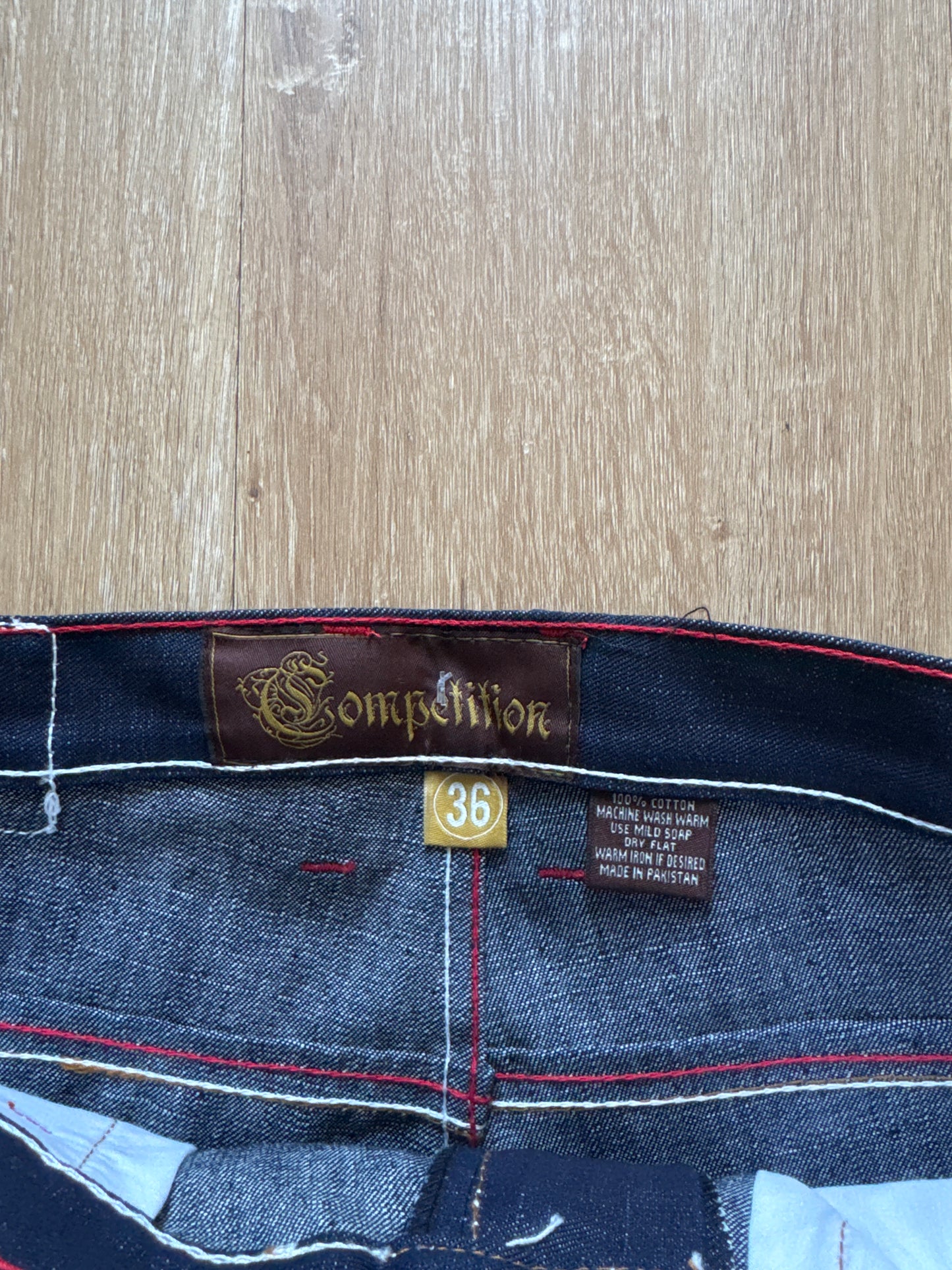Vintage 90s Y2k Dead Stock Baggy Wide Leg Rare Grail Competition Spider Man Dark Wash Blue Denim Jorts