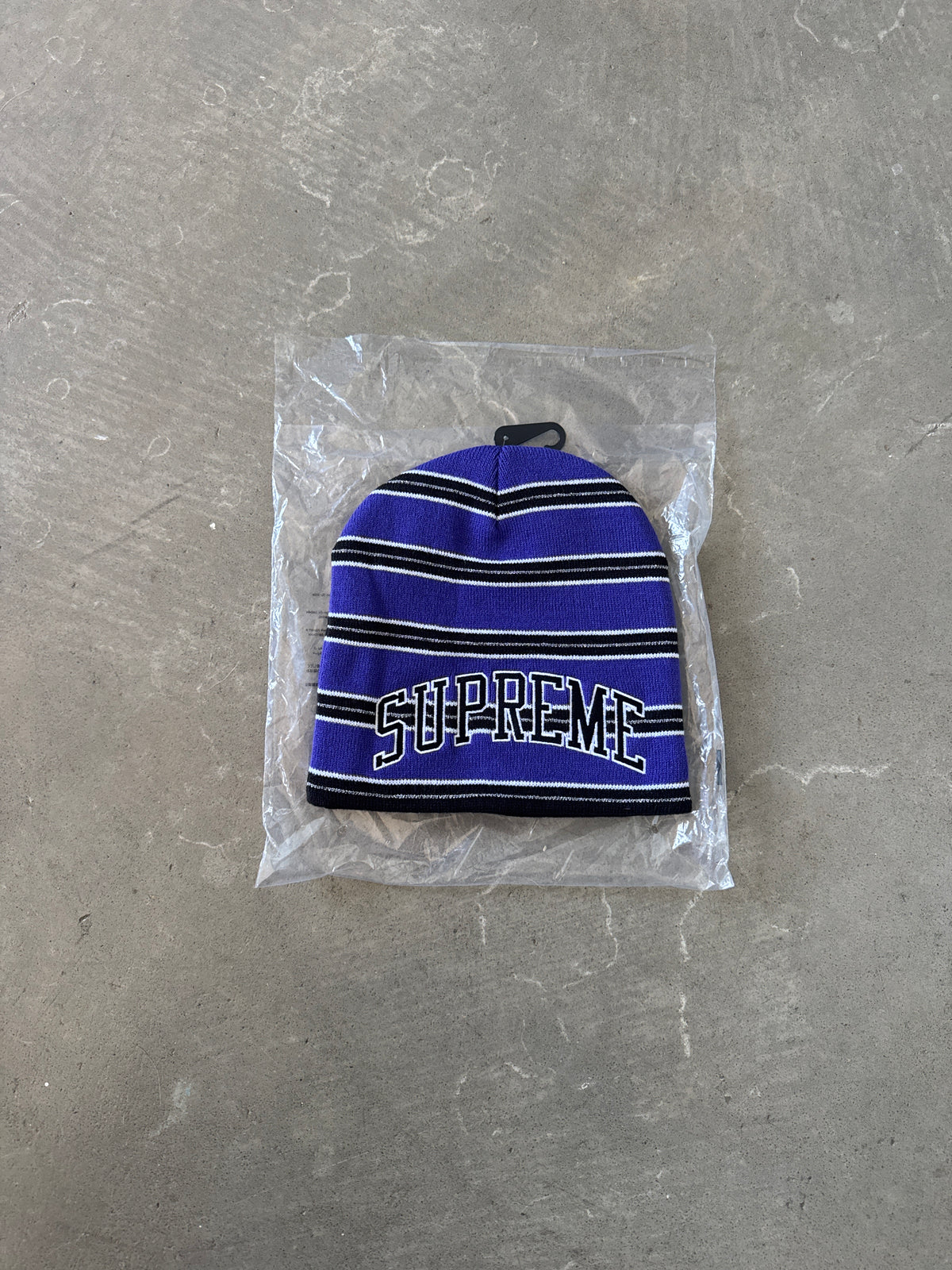 Supreme New Era Purple Stripe Beanie (FW26)