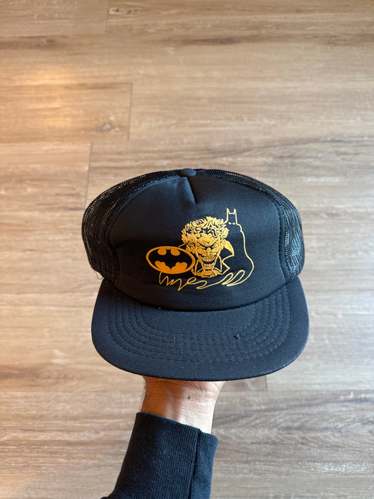 Vintage 90s Batman The Joker Gotham City Mesh Trucker Snap Back Hat