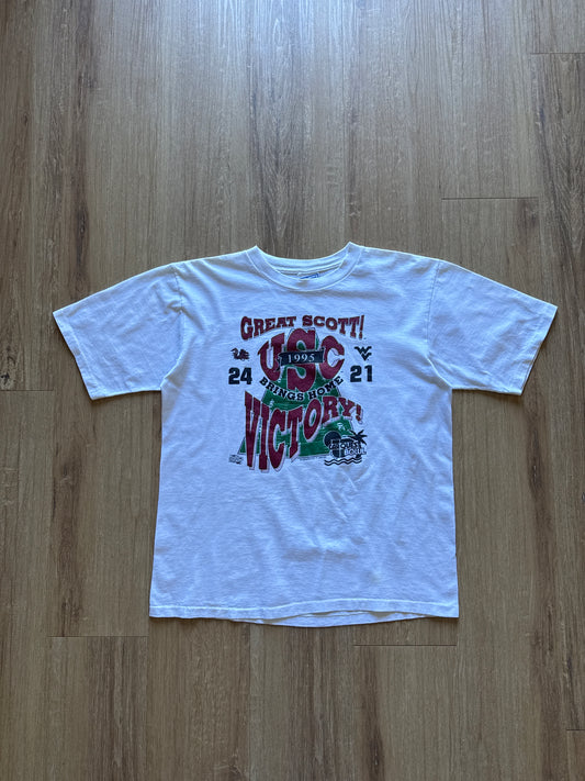 Vintage 1995 University Of South Carolina Gamecocks Great Scott Car Quest Bowl Tee
