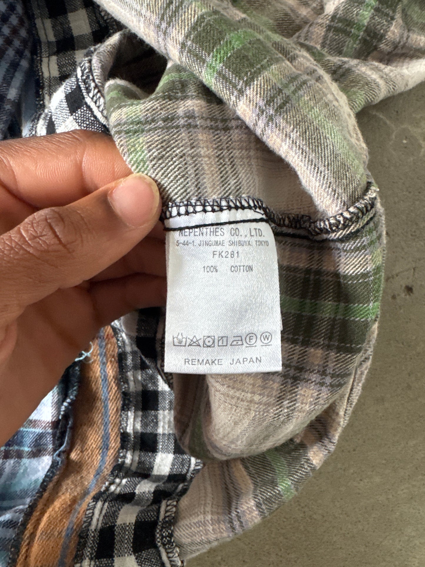 Needles Rebuild By Needles 7 Cut Reworked Flannel Button Up Shirt