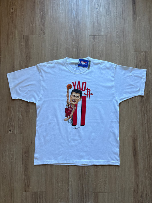Vintage Reebok Yao Ming Houston Rockets Caricature Tee