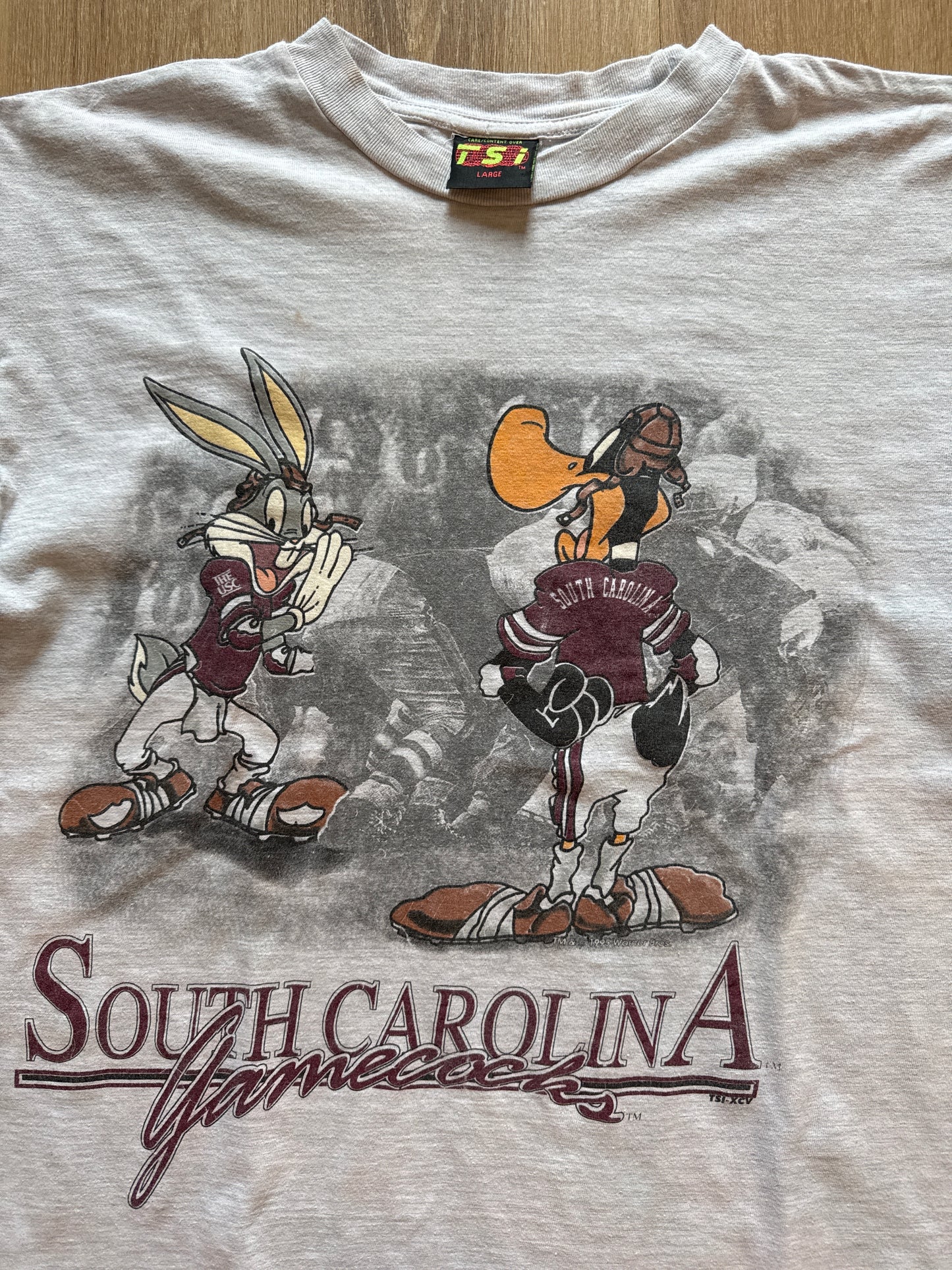 Vintage 1995 Warner Bros University Of South Carolina Gamecocks Football Tee