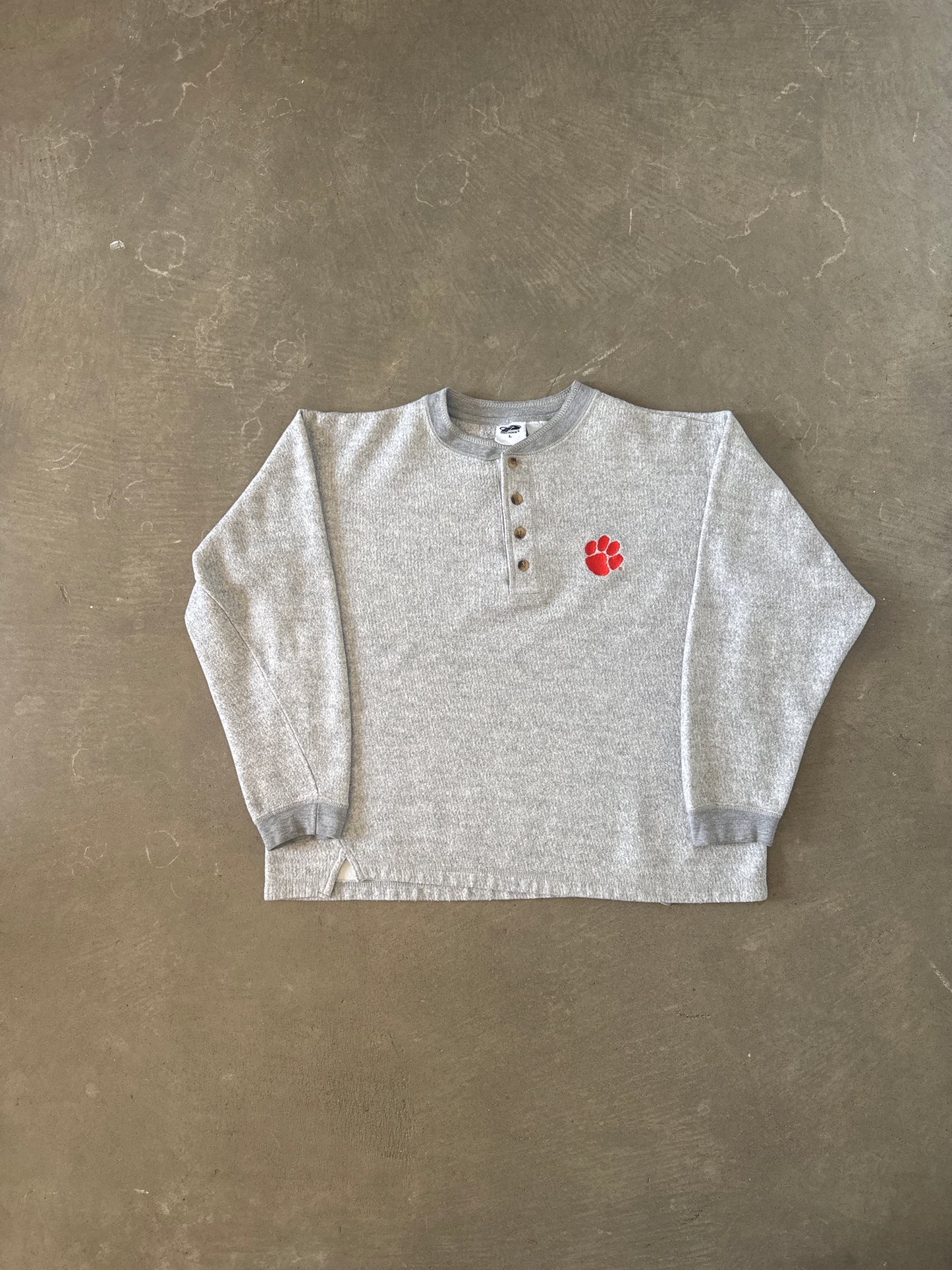 Vintage Pro Edge Clemson University Tigers Quarter Button Up Sweatshirt