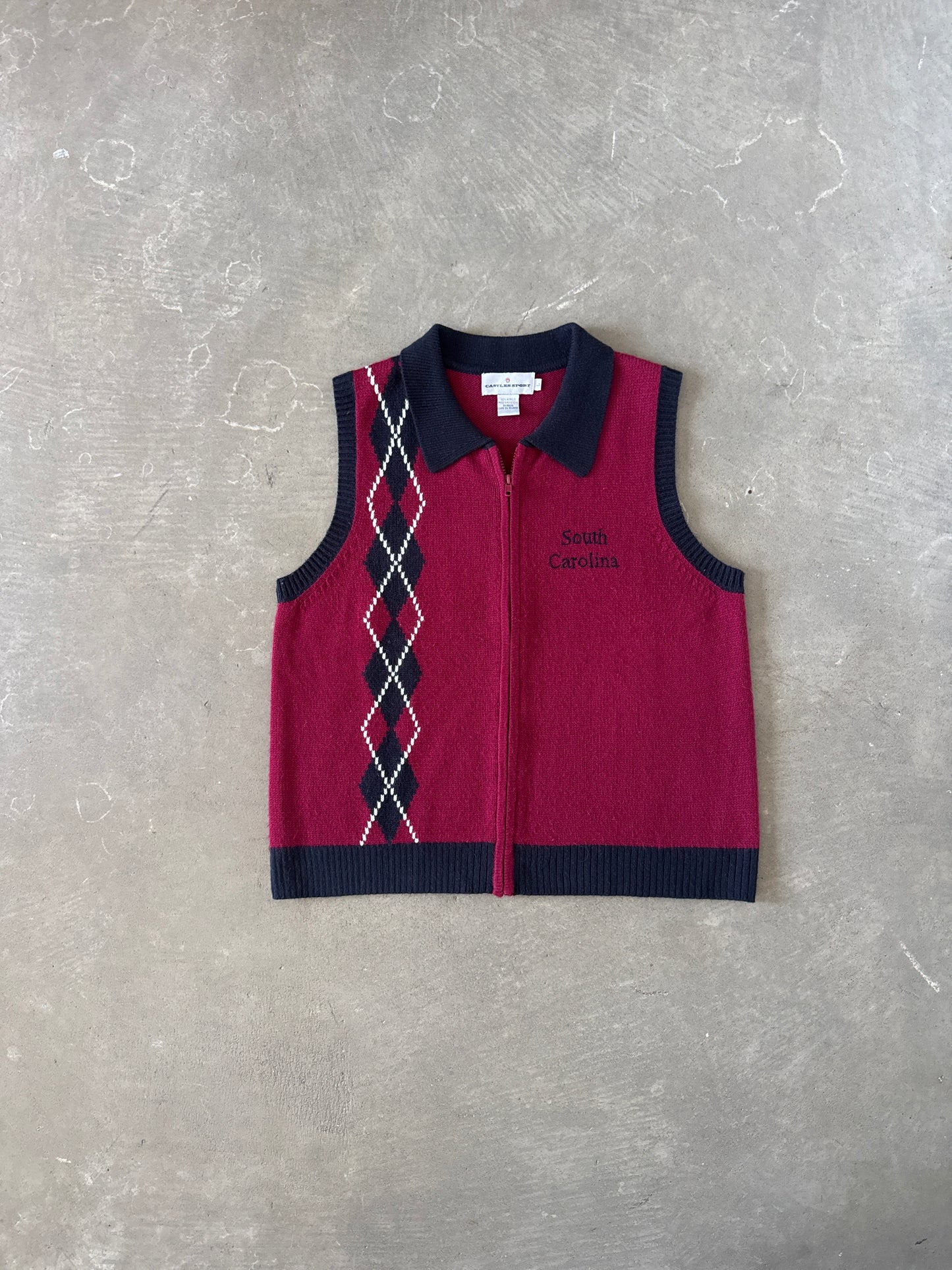 Vintage University Of South Carolina Gamecocks Full Zip Sweater Vest