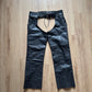 Vintage Leather Craft USA Black Leather Chaps Motorcycle Biker Pants