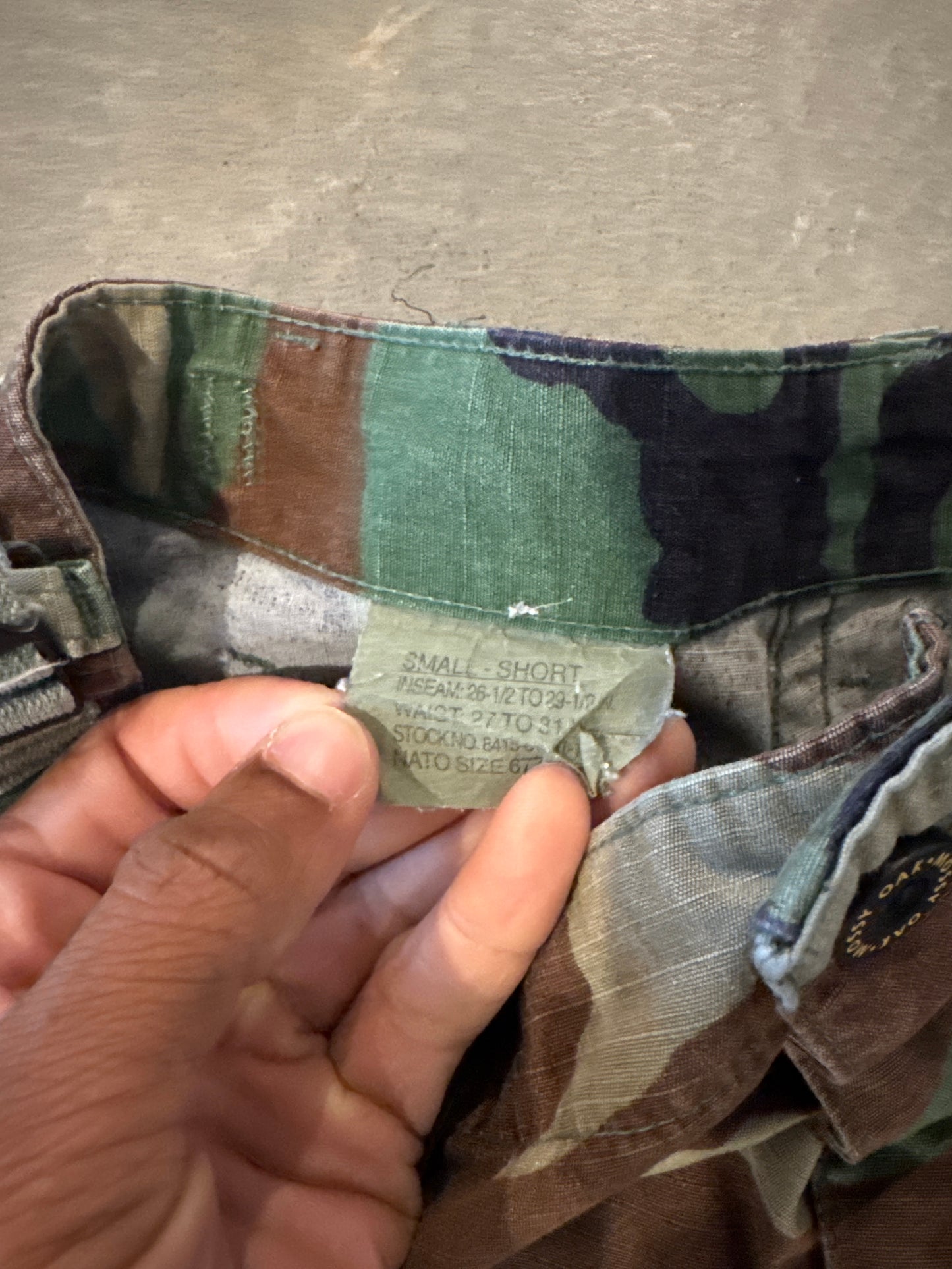Vintage Military Camo Cargo Long Shorts
