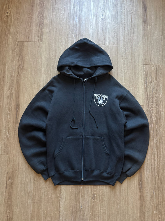 Vintage 80s NFL Los Angeles Raiders Football Full Zip Up Hoodie