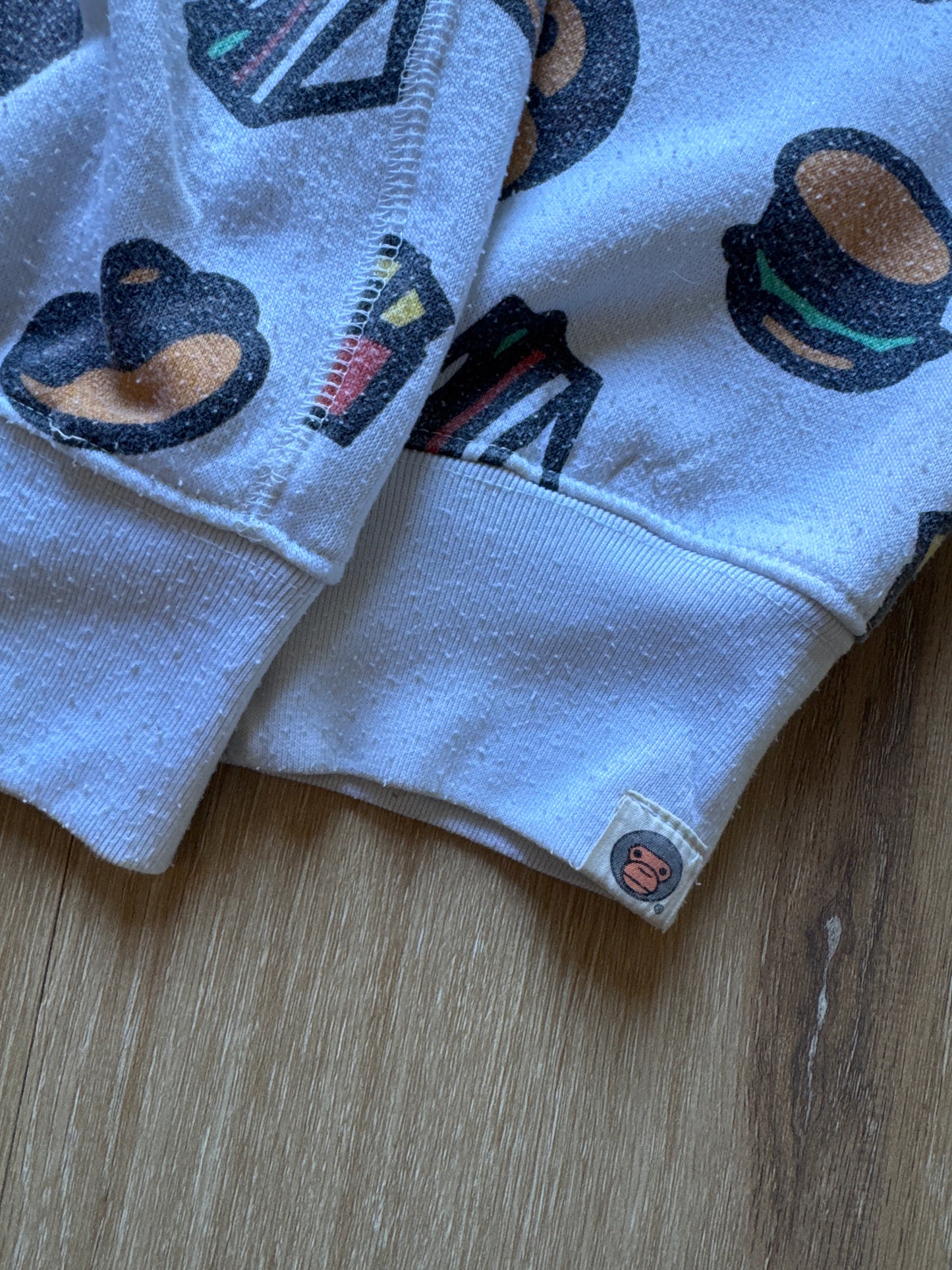 Vintage 90s Baby Milo Junk Food All Over Print Hooded Zip Up