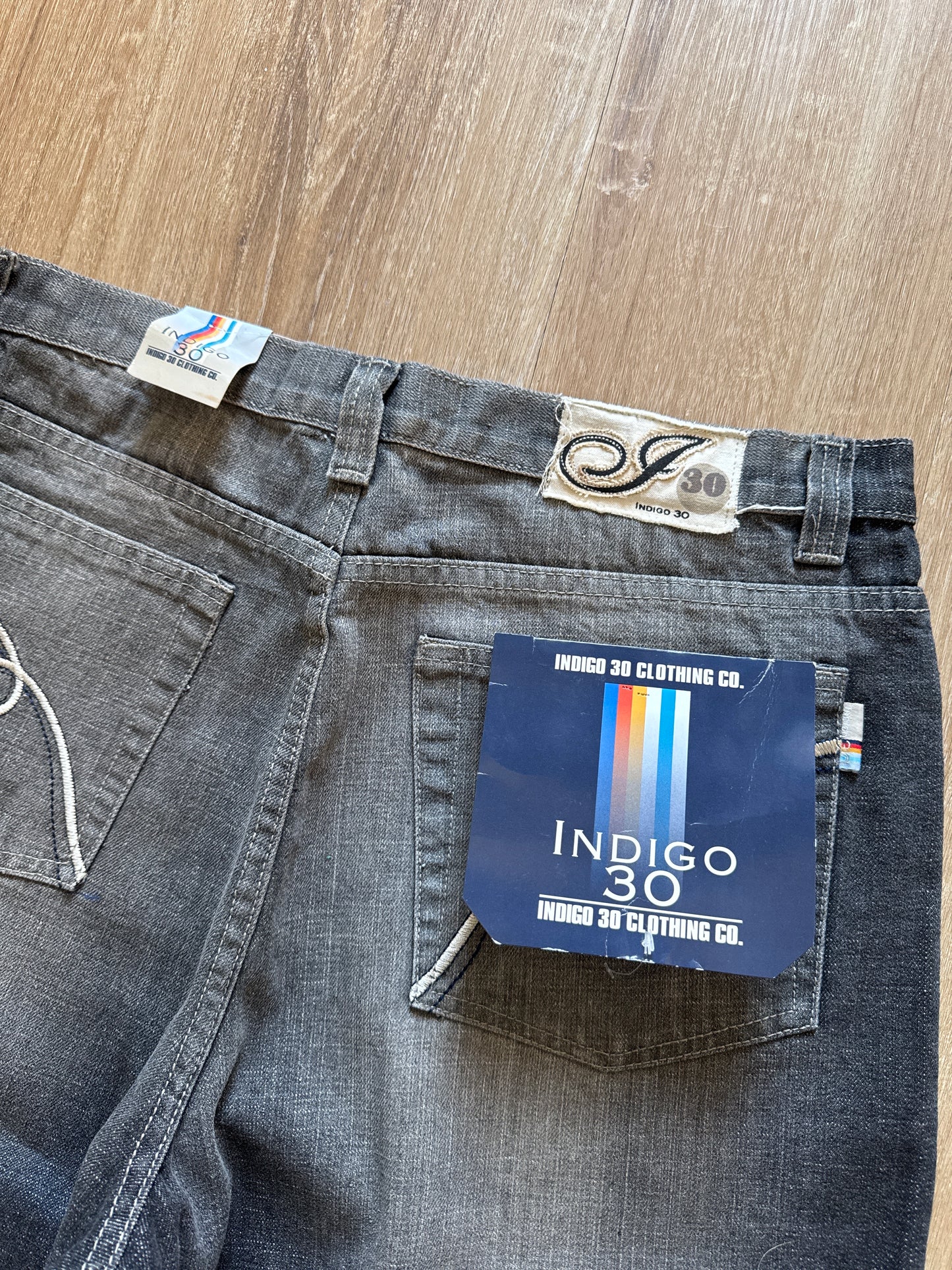 Y2K Indigo 30 Baggy Faded Denim Jort Shorts